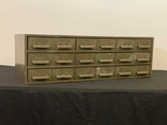 Industrial Dark Green Eighteen Drawer Hardware Cabinet