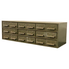 Industrial Dark Green Eighteen Drawer Hardware Cabinet