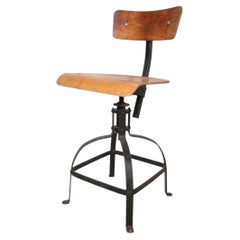 Industrial Design Counter Stool by Henri Lieber for Flambo Made in France 1940's