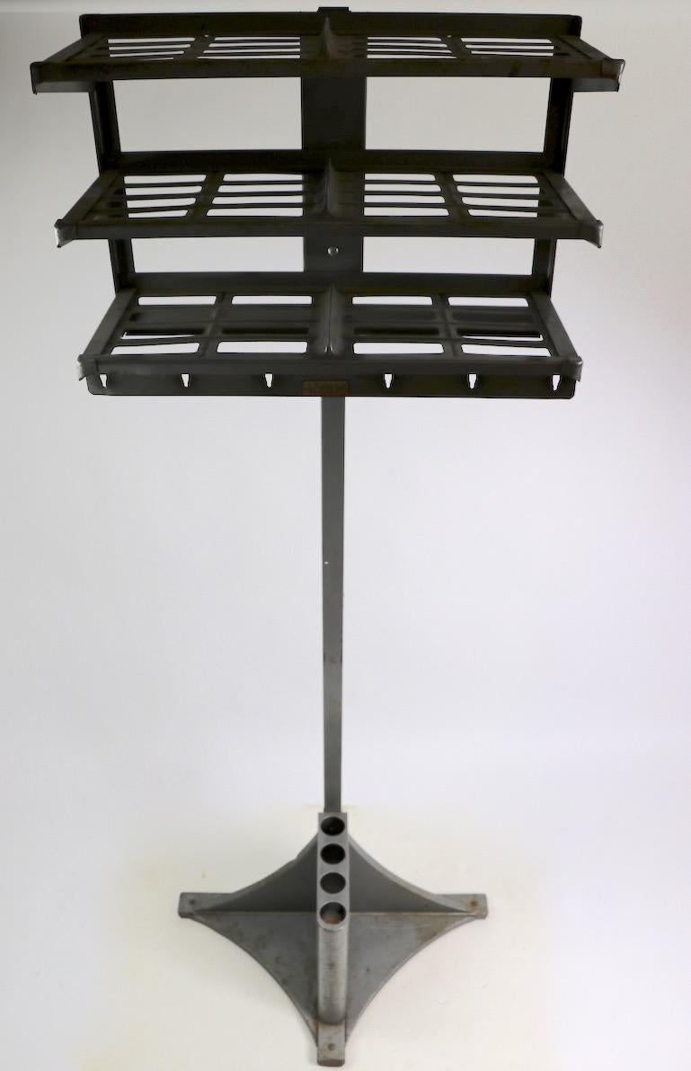 Industrial Design Steel Coat Rack Hat Stand Umbrella Stand Office Valet In Good Condition In New York, NY