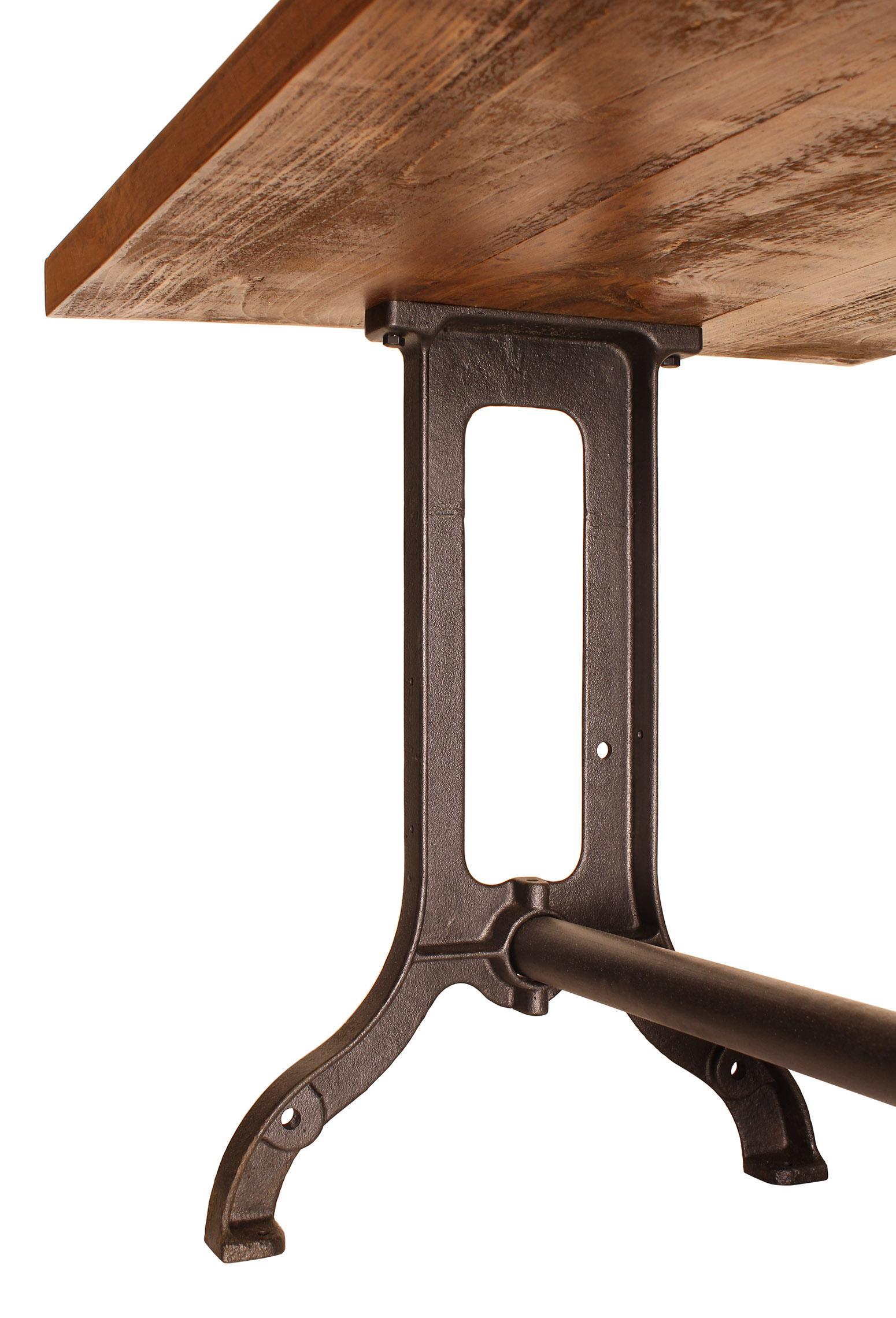 Industrial Desk, Authentic Cast Iron Legs with Rough Sawn Pine Table Top 6