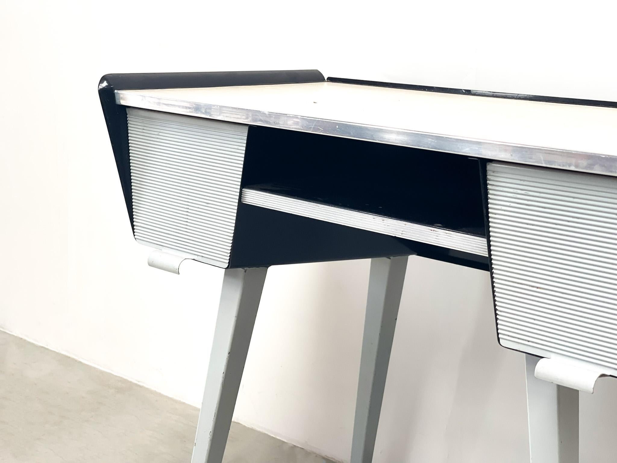 Metal Industrial desk in a style of Jean Prouvé For Sale