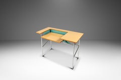 Industrie-Schreibtisch mit höhenverstellbarer Tischplatte aus Chrom und Metall, USA, um 1970er Jahre