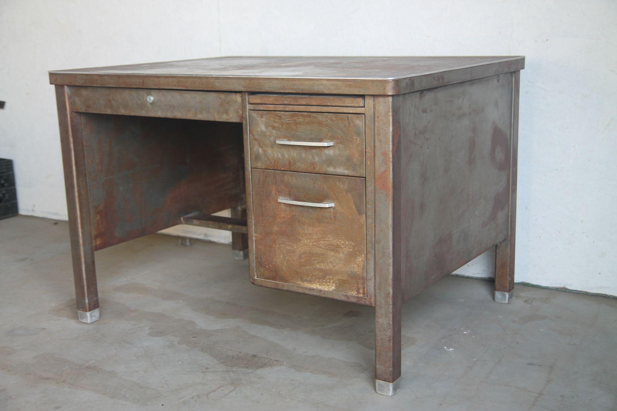 American Industrial Desk with Great Distressed Finish