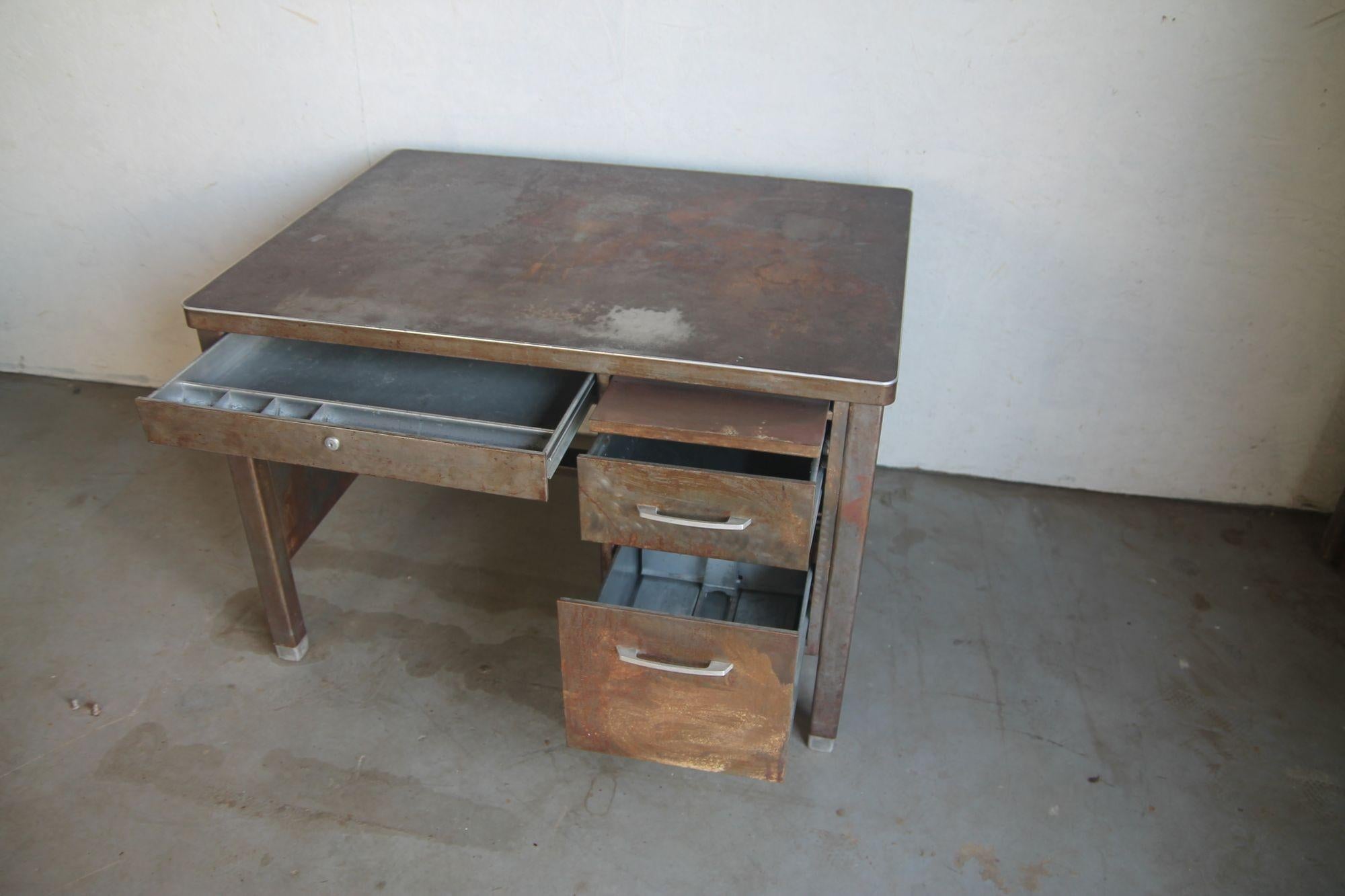 Industrial Desk with Great Distressed Finish 1