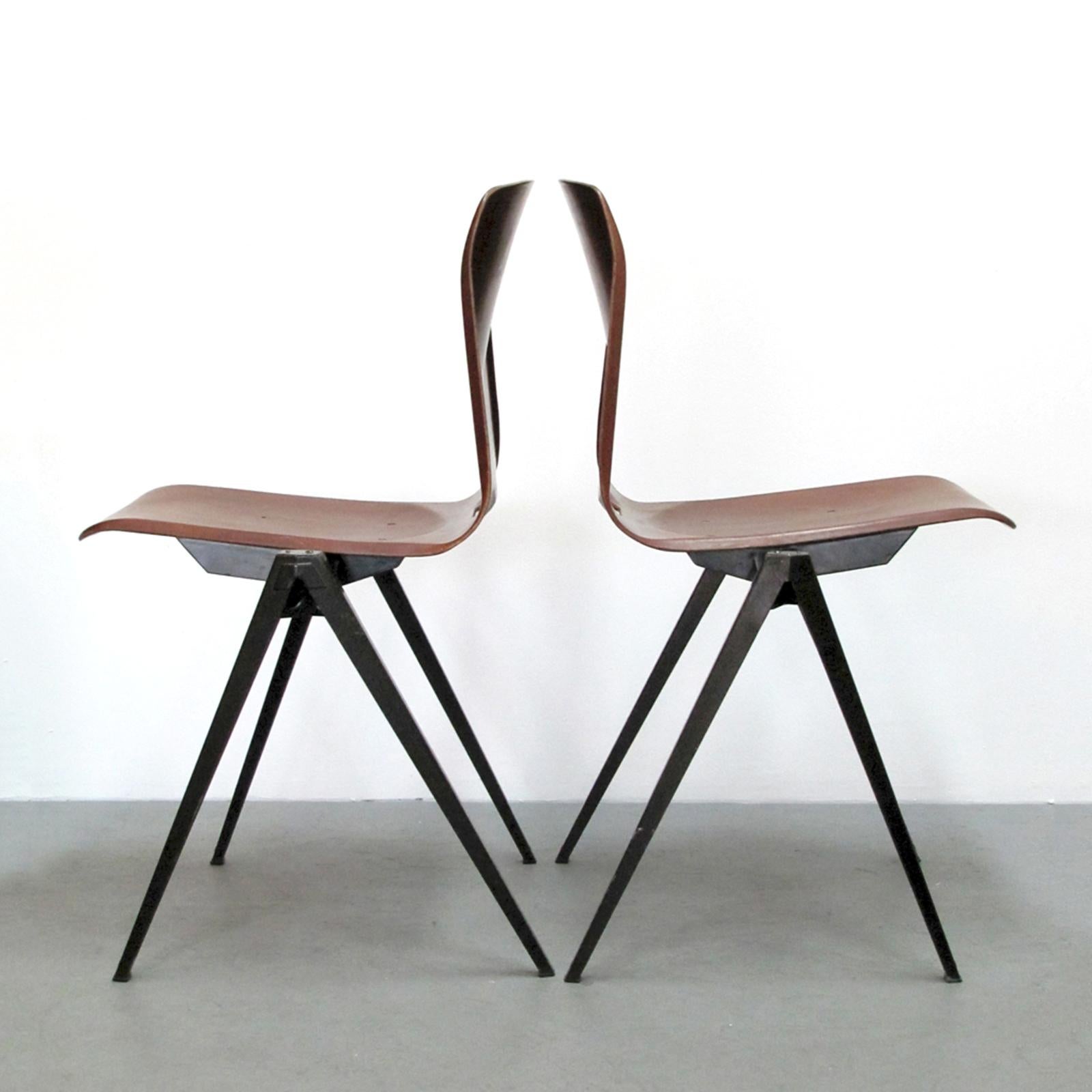Mid-Century Modern Industrial Dining Chairs by Elmar Flötotto , 1970 For Sale