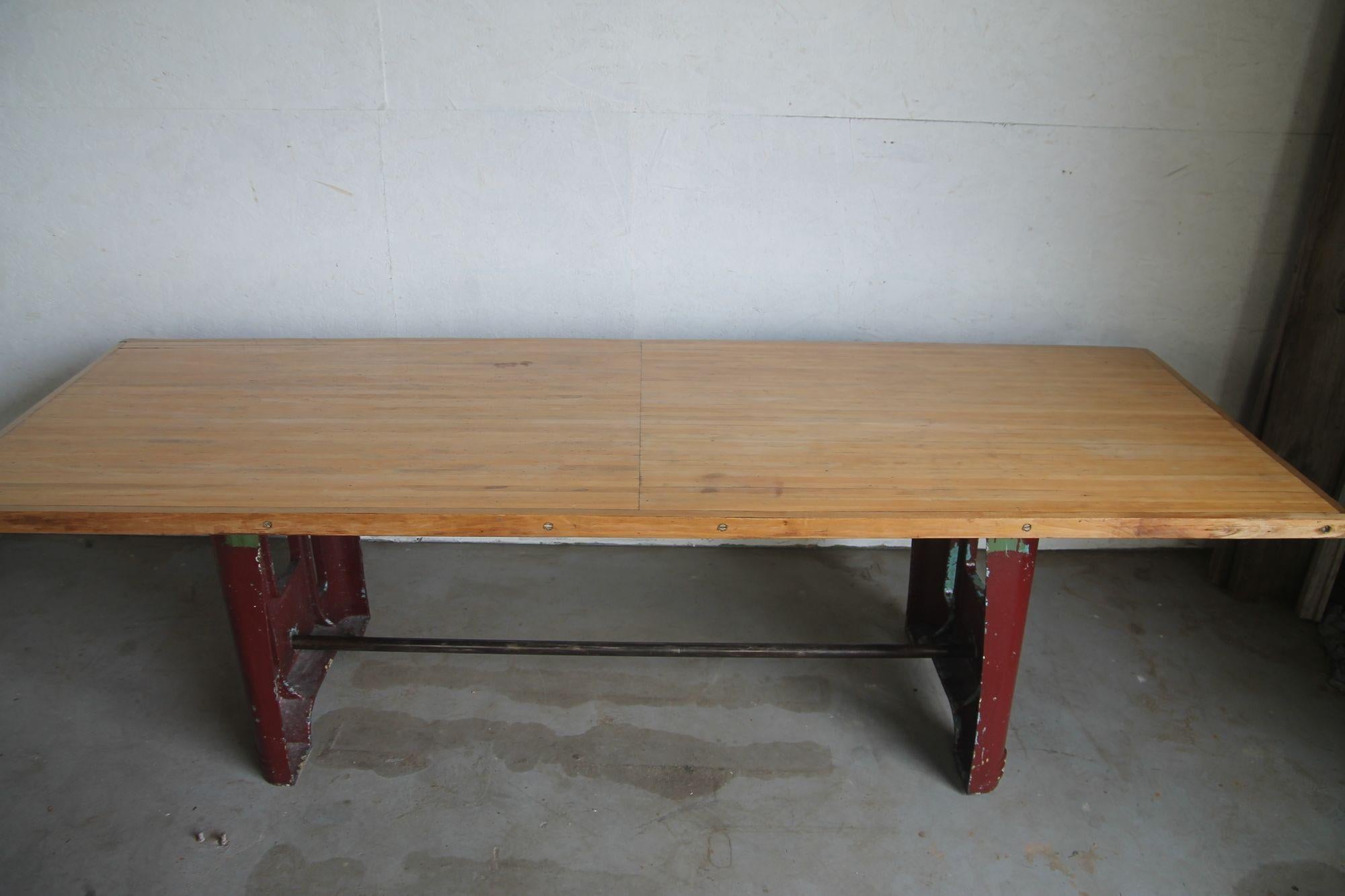 Maple Industrial Dining or Conference Room Table For Sale