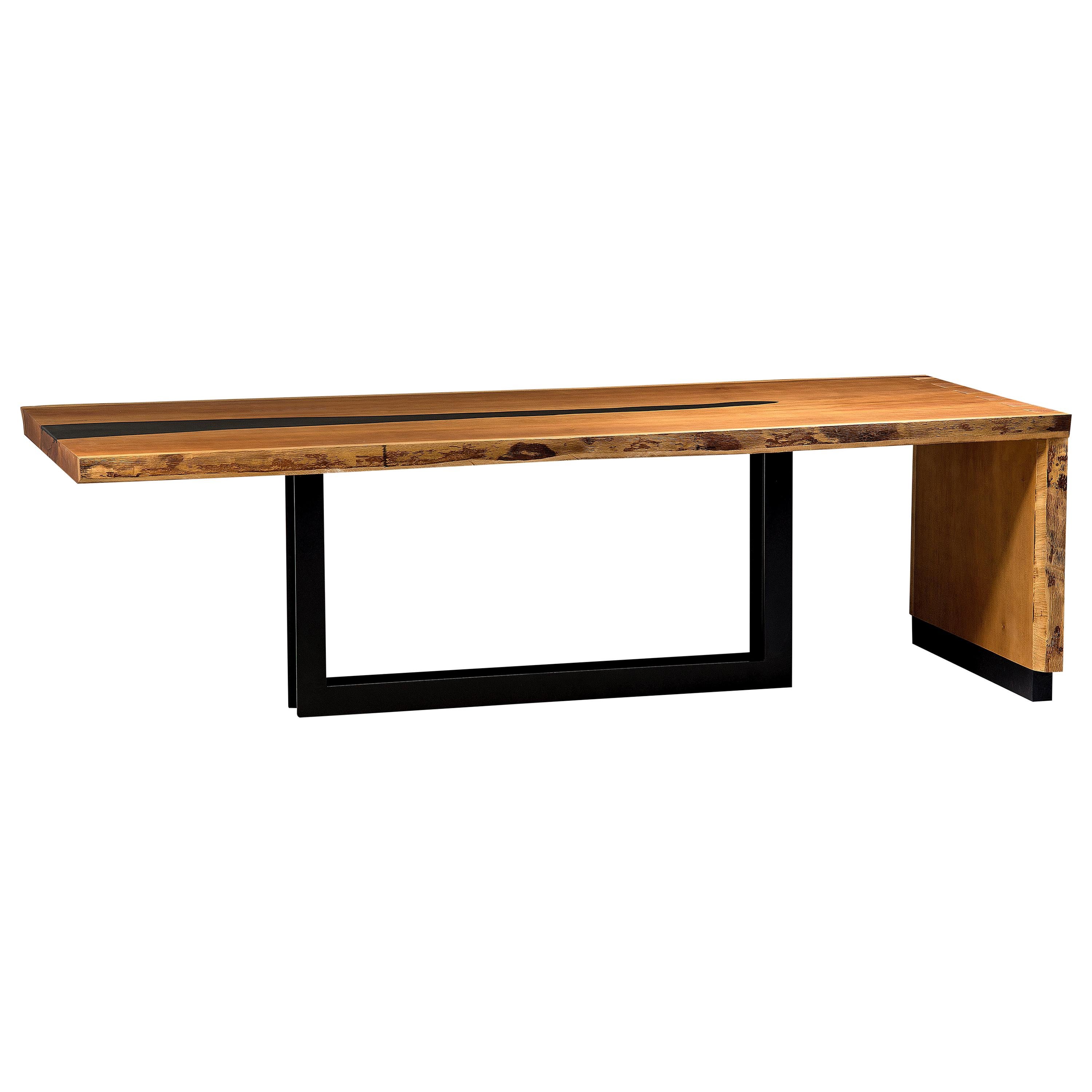 Solid Wood Dining Table in Modern Design by Larissa Batista For Sale