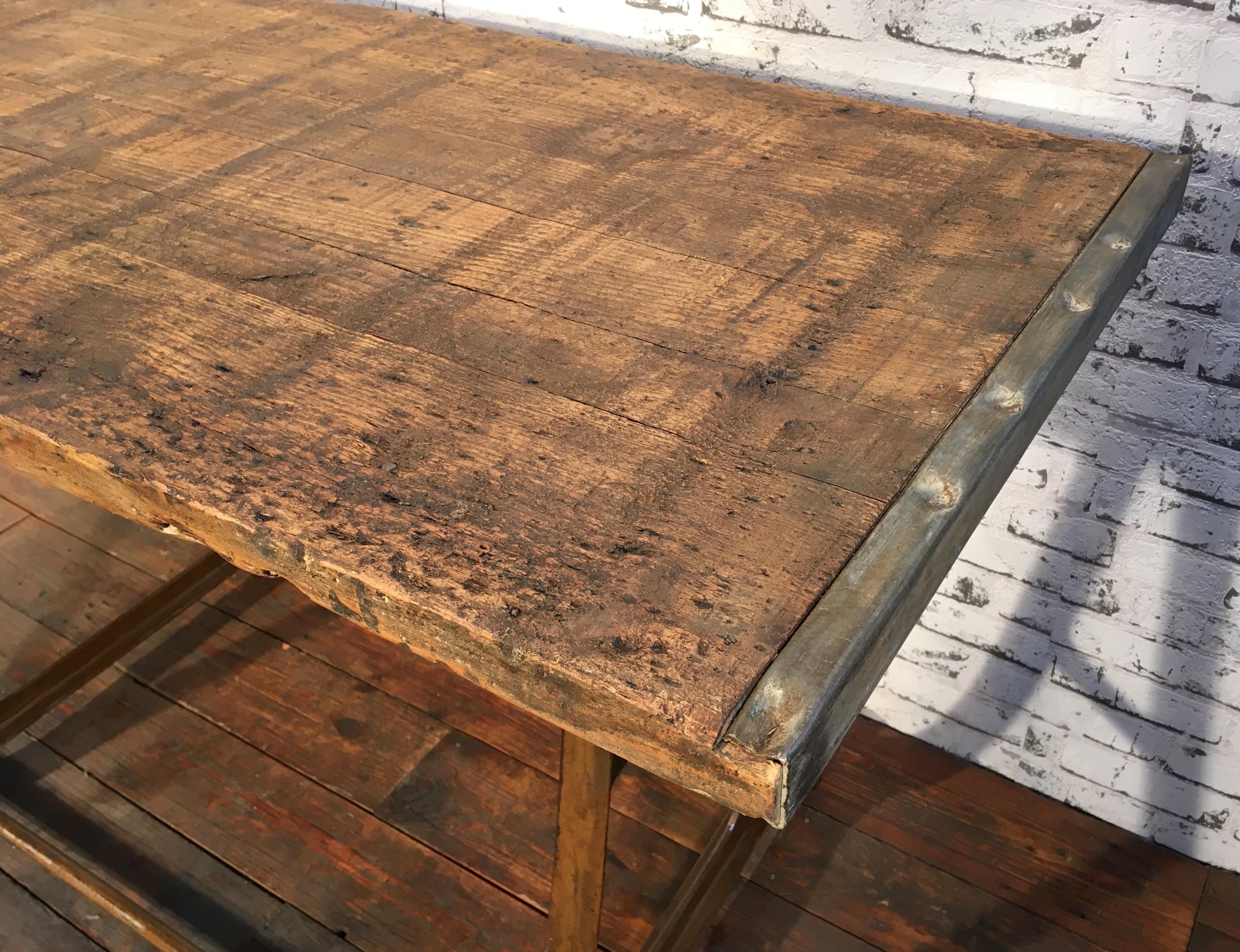 Industrial Dining Table, 1960s In Good Condition In Kojetice, CZ