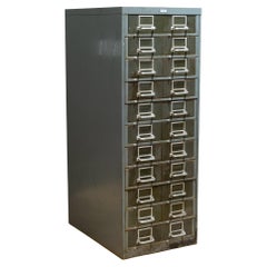 Industrial Double Draw Steel File Cabinet c.1940