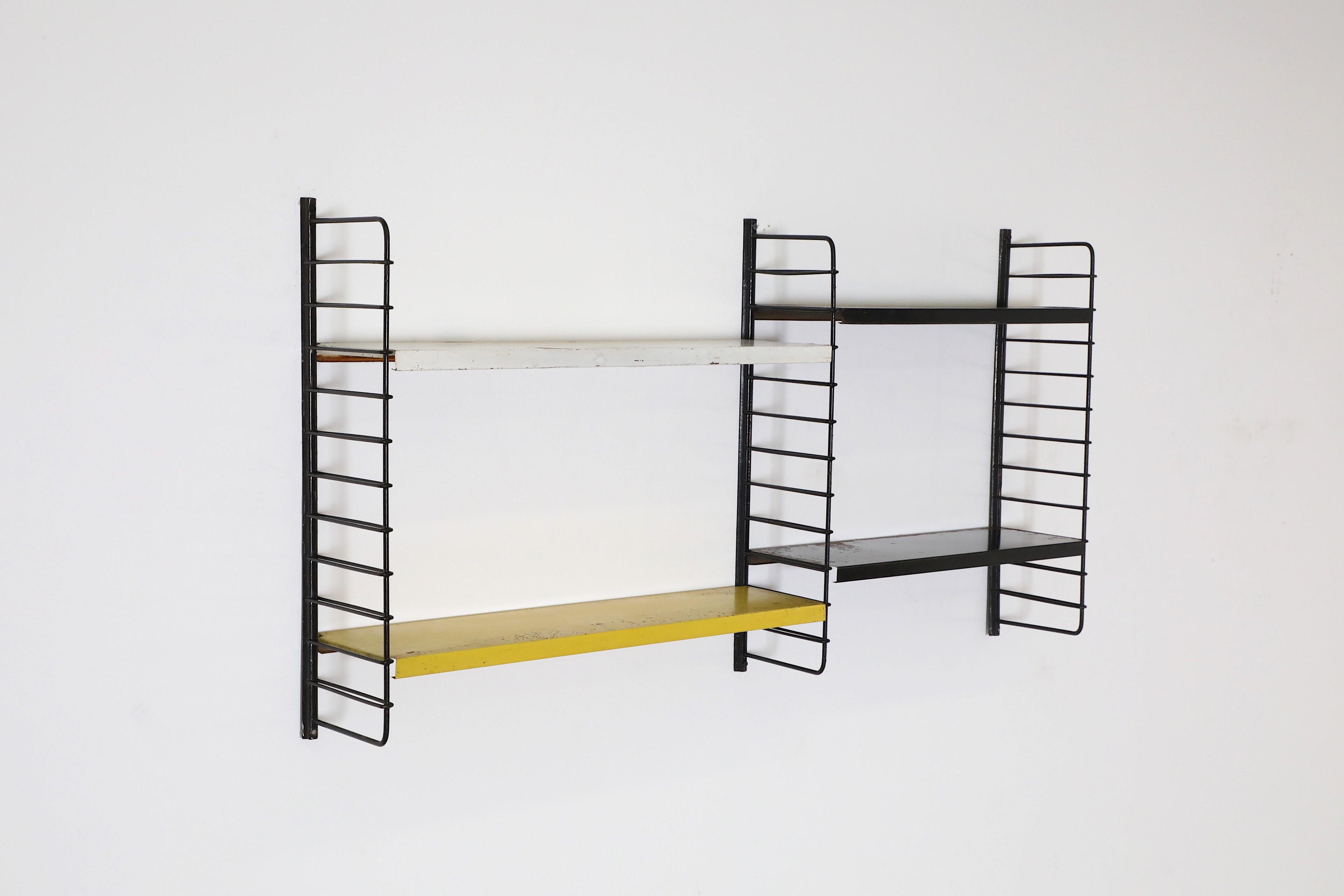 Industrial Double Section Wall Mount Shelving Unit For Sale 5