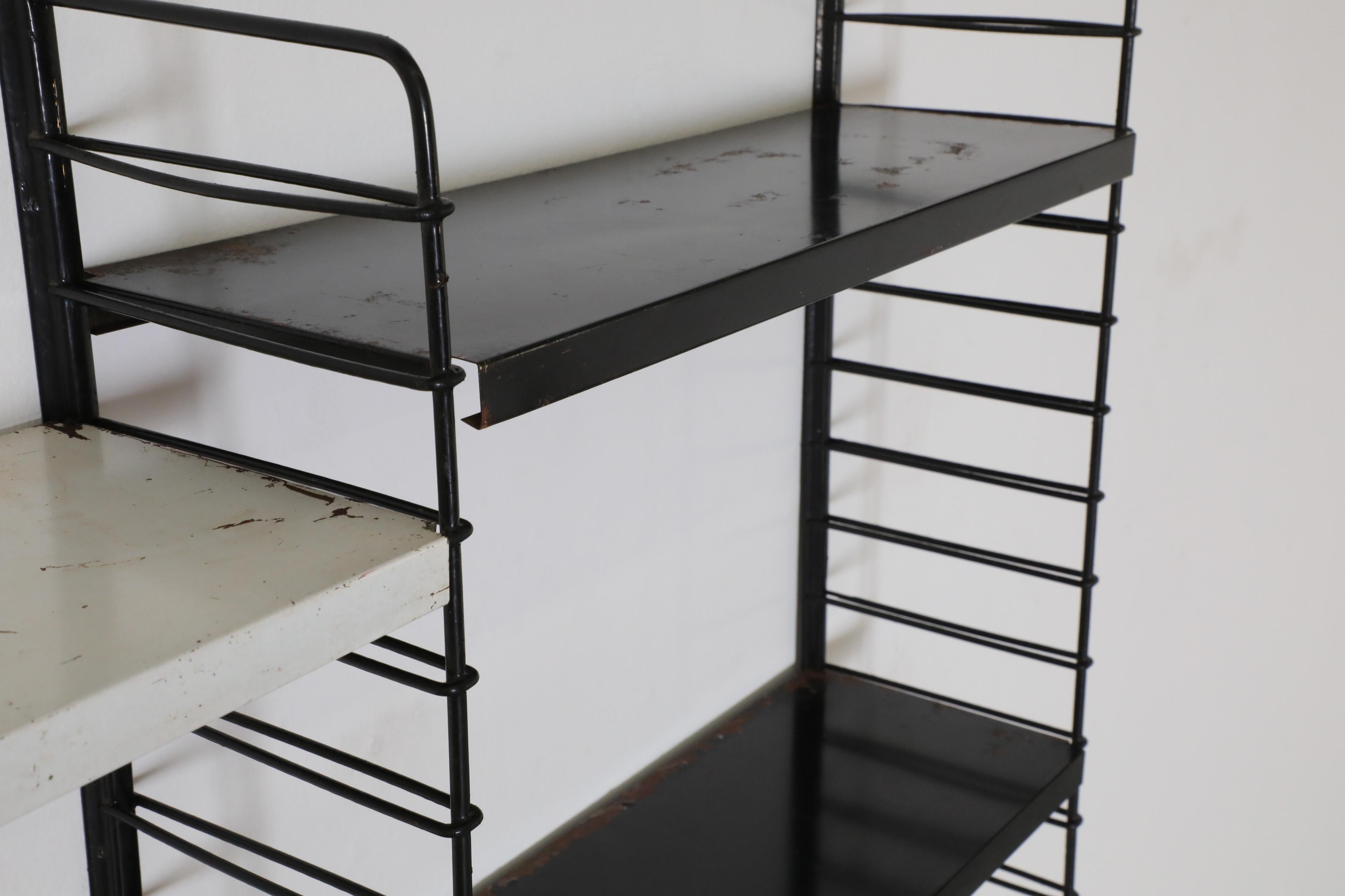 Metal Industrial Double Section Wall Mount Shelving Unit For Sale
