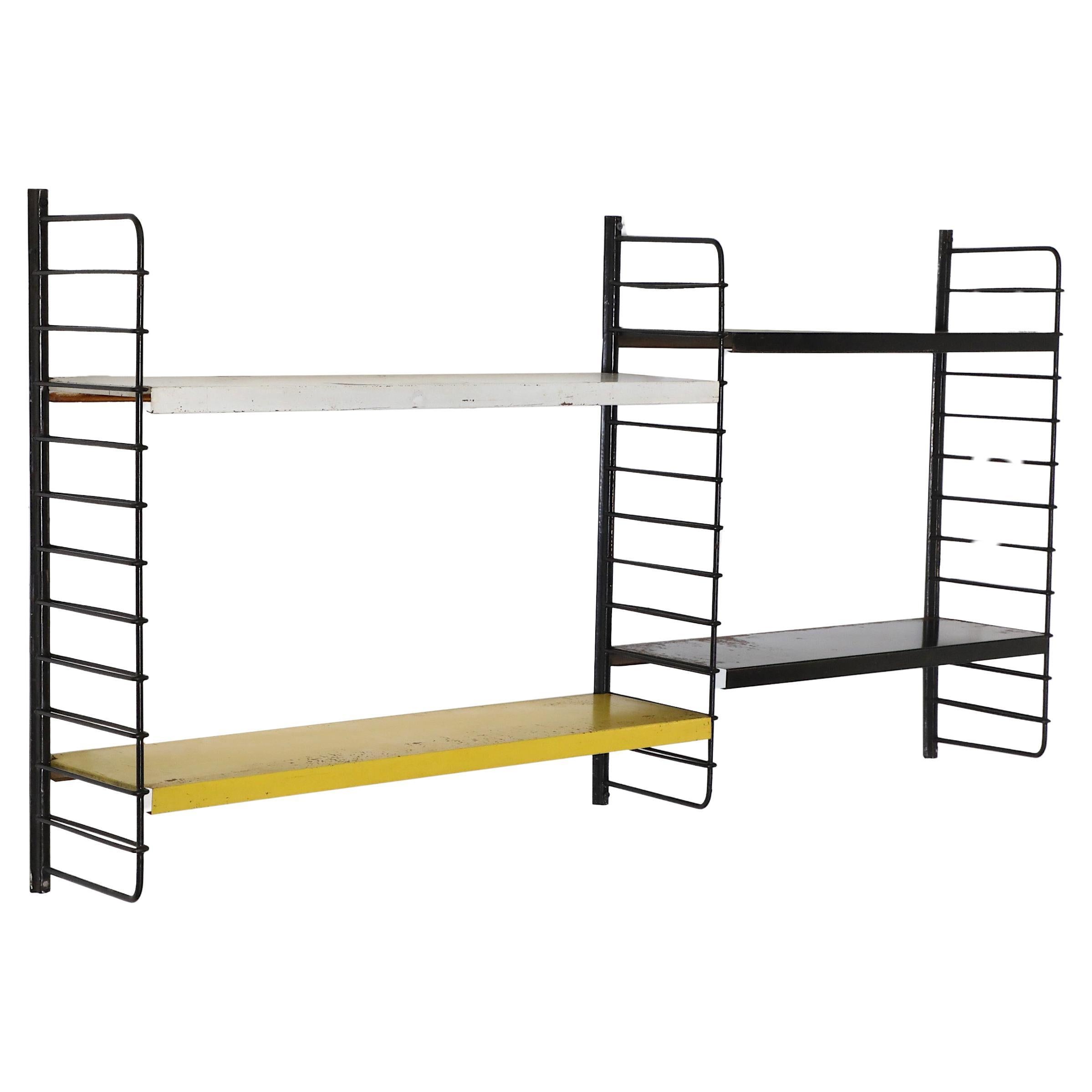 Industrial Double Section Wall Mount Shelving Unit For Sale