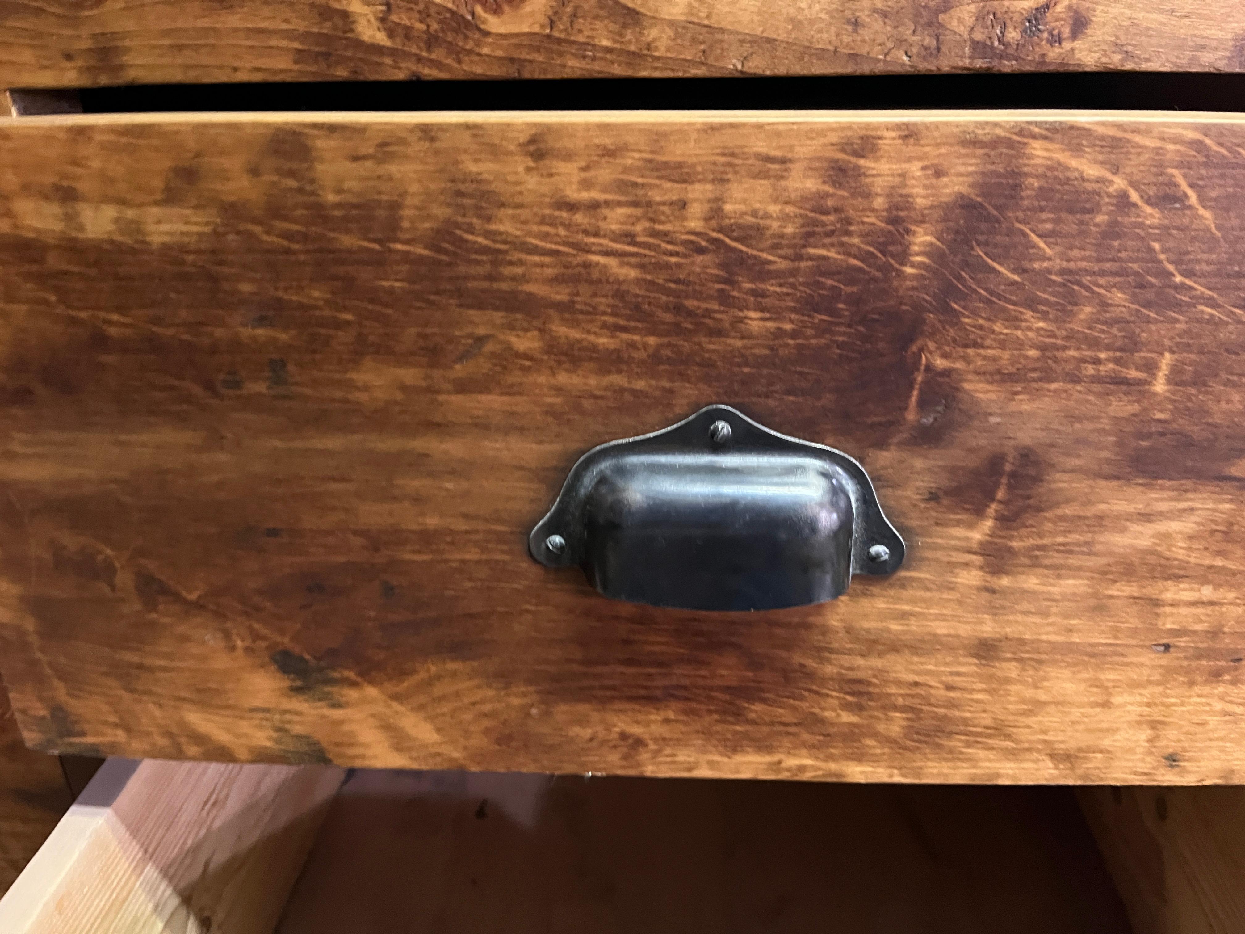 Early 20th Century Industrial Double-Sided Pine Chest of Drawers For Sale