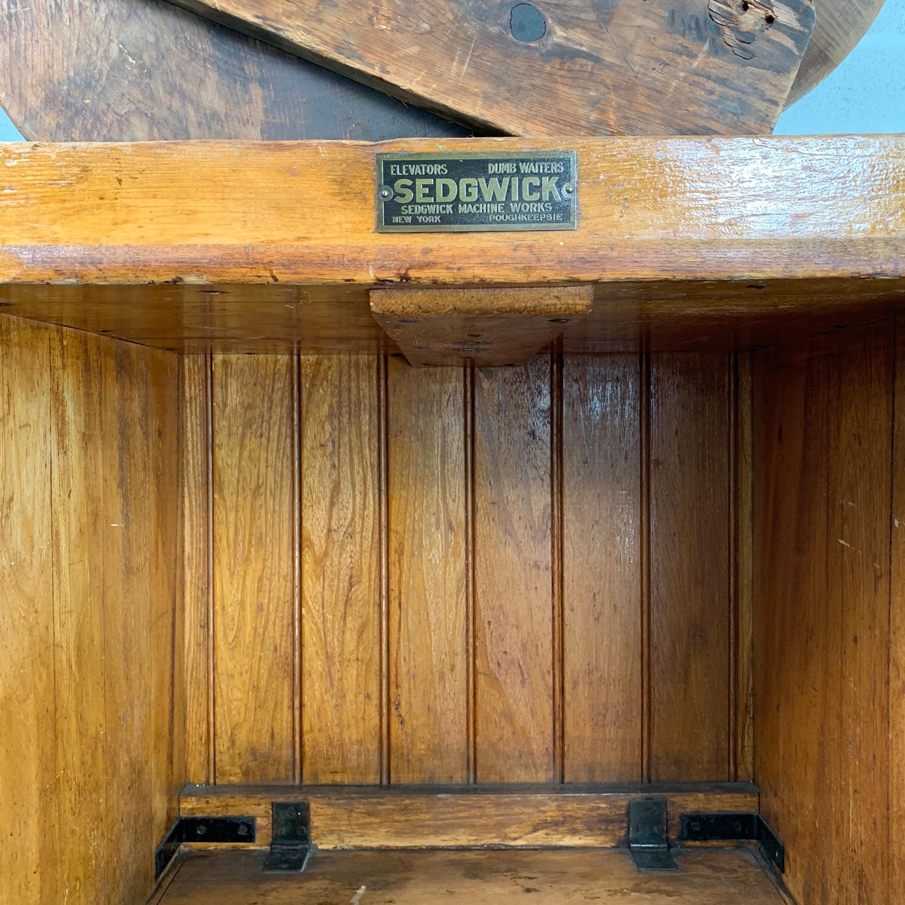 Industrial Douglas Fir Dumbwaiter Cabinet By Sedgewick In Good Condition In Brooklyn, NY