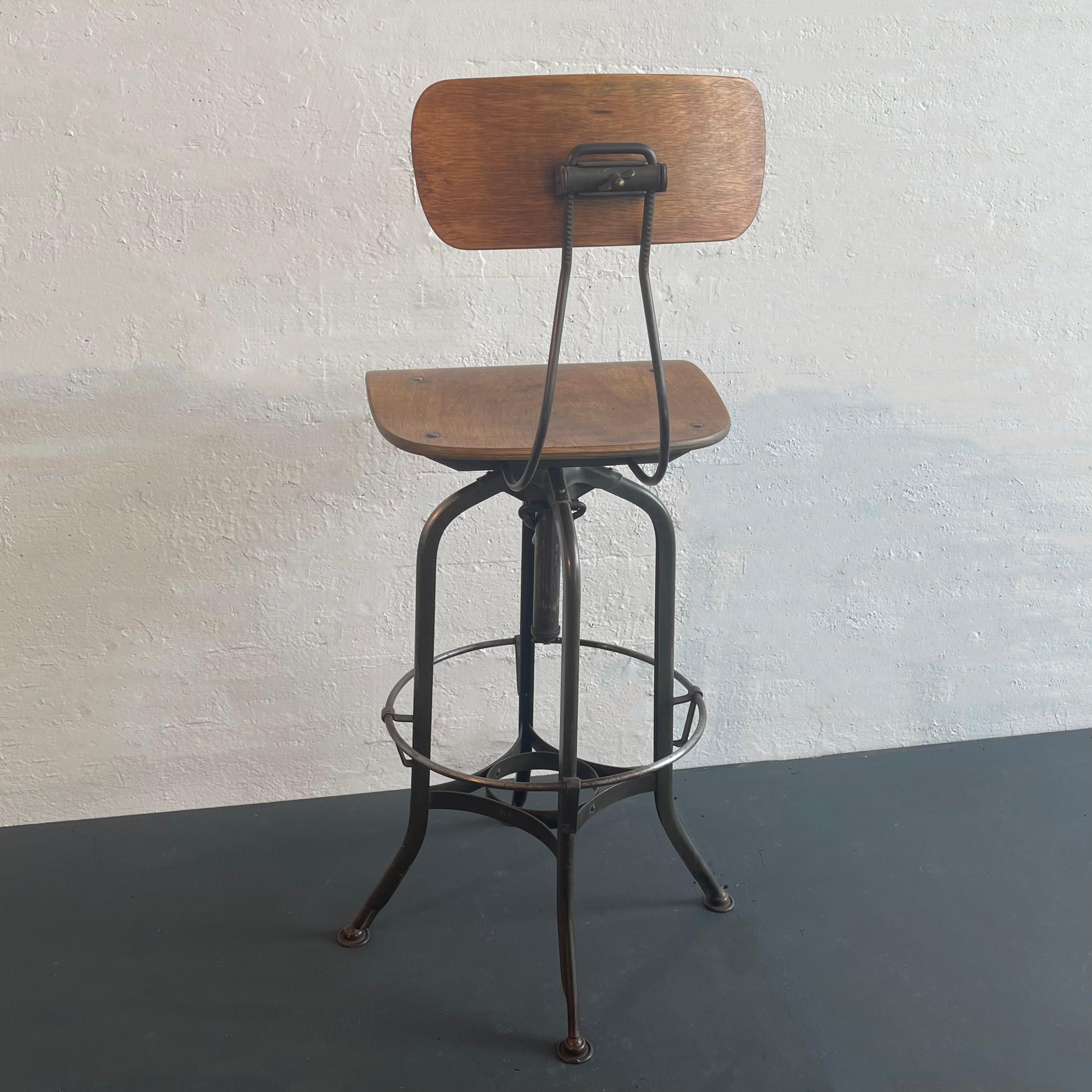 Industrial Drafting Swivel Stool By Toledo Metal Furniture Co. 1