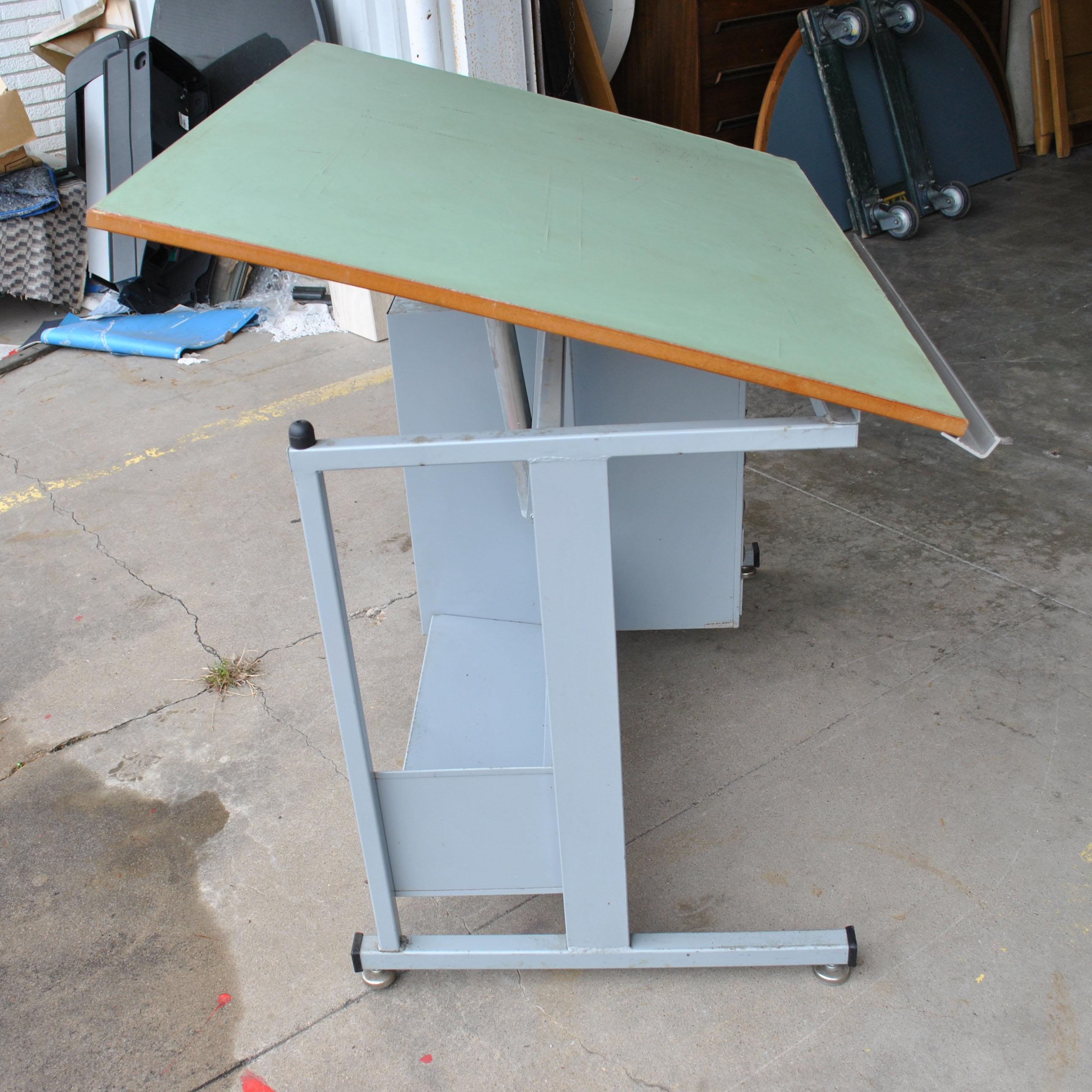 drafting table with drawers