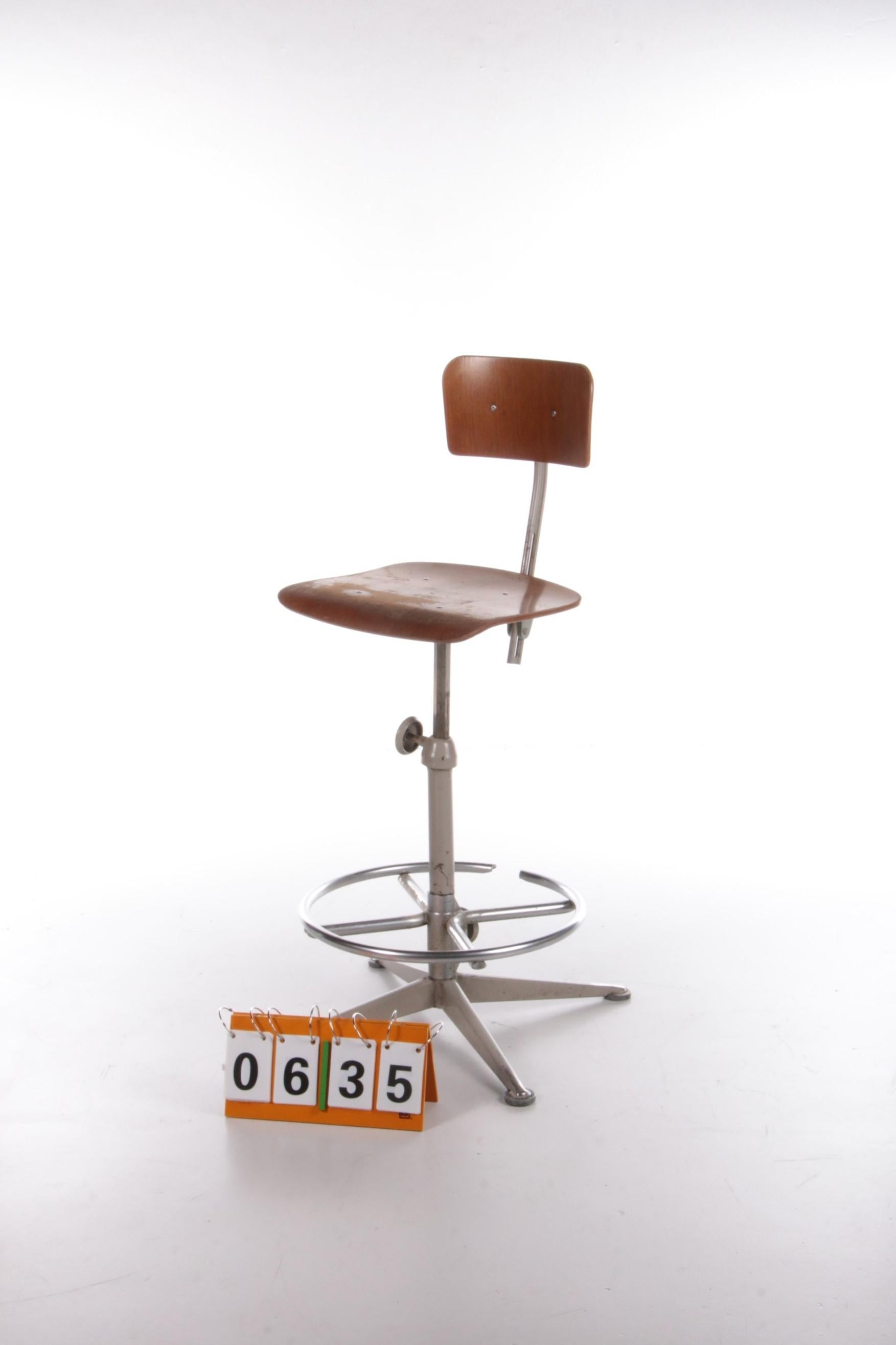 Industrial Drawing Table Chair by Friso Kramer for Ahrend, ca 1960 9