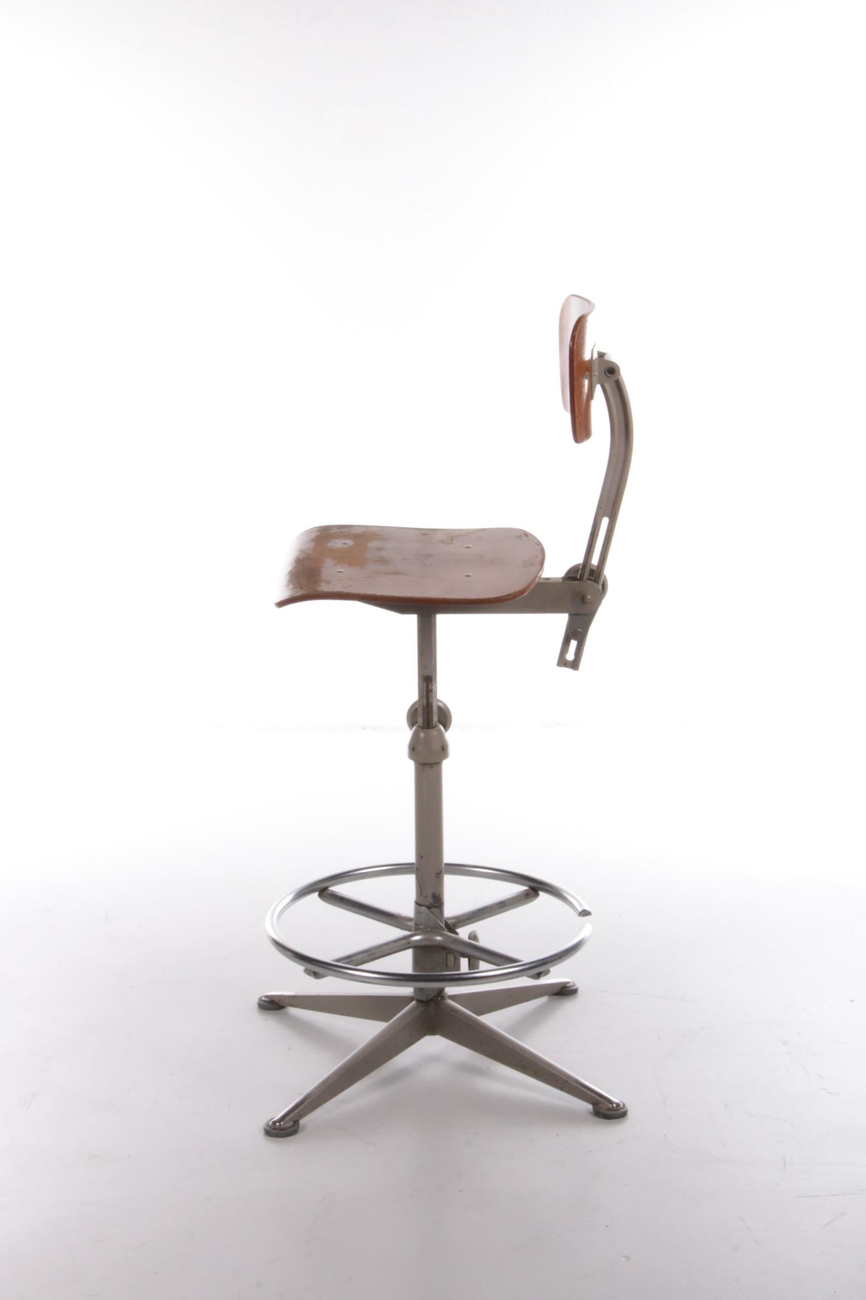 Dutch Industrial Drawing Table Chair by Friso Kramer for Ahrend, ca 1960