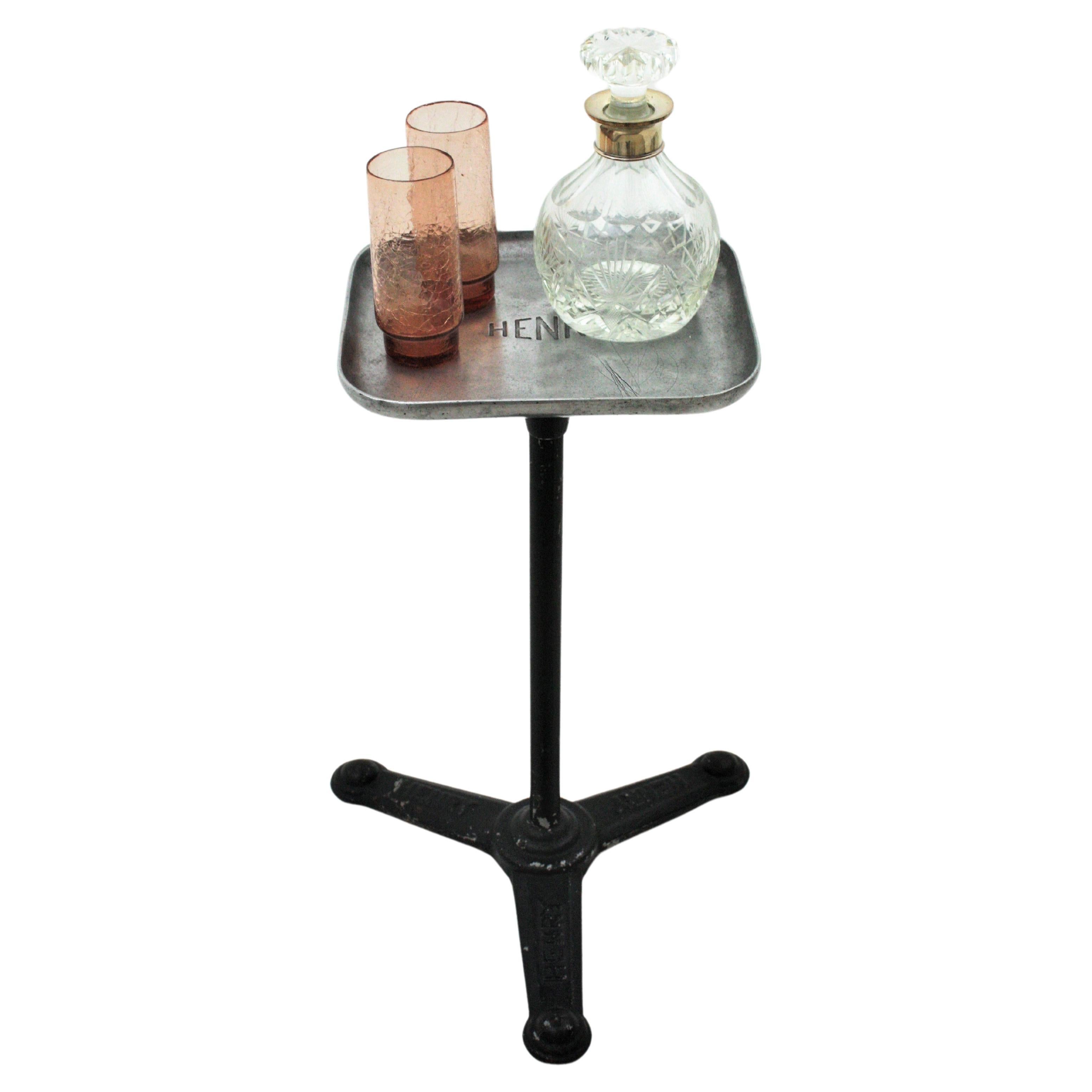 Industrial Drink Table / Side Table / End Table, Aluminium and Iron For Sale