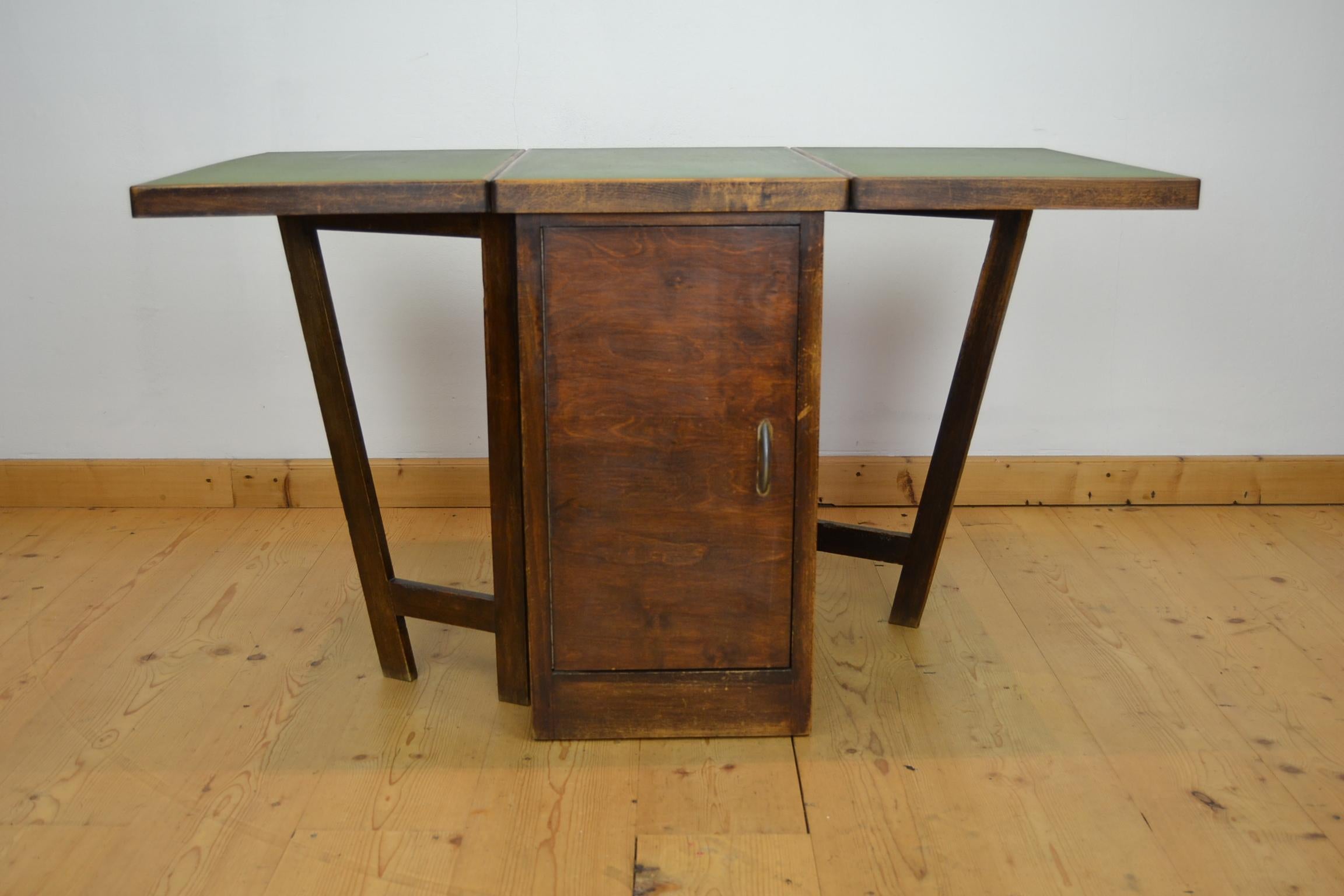 Industrial Drop Leaf Table, Work Table or Console Table For Sale 2