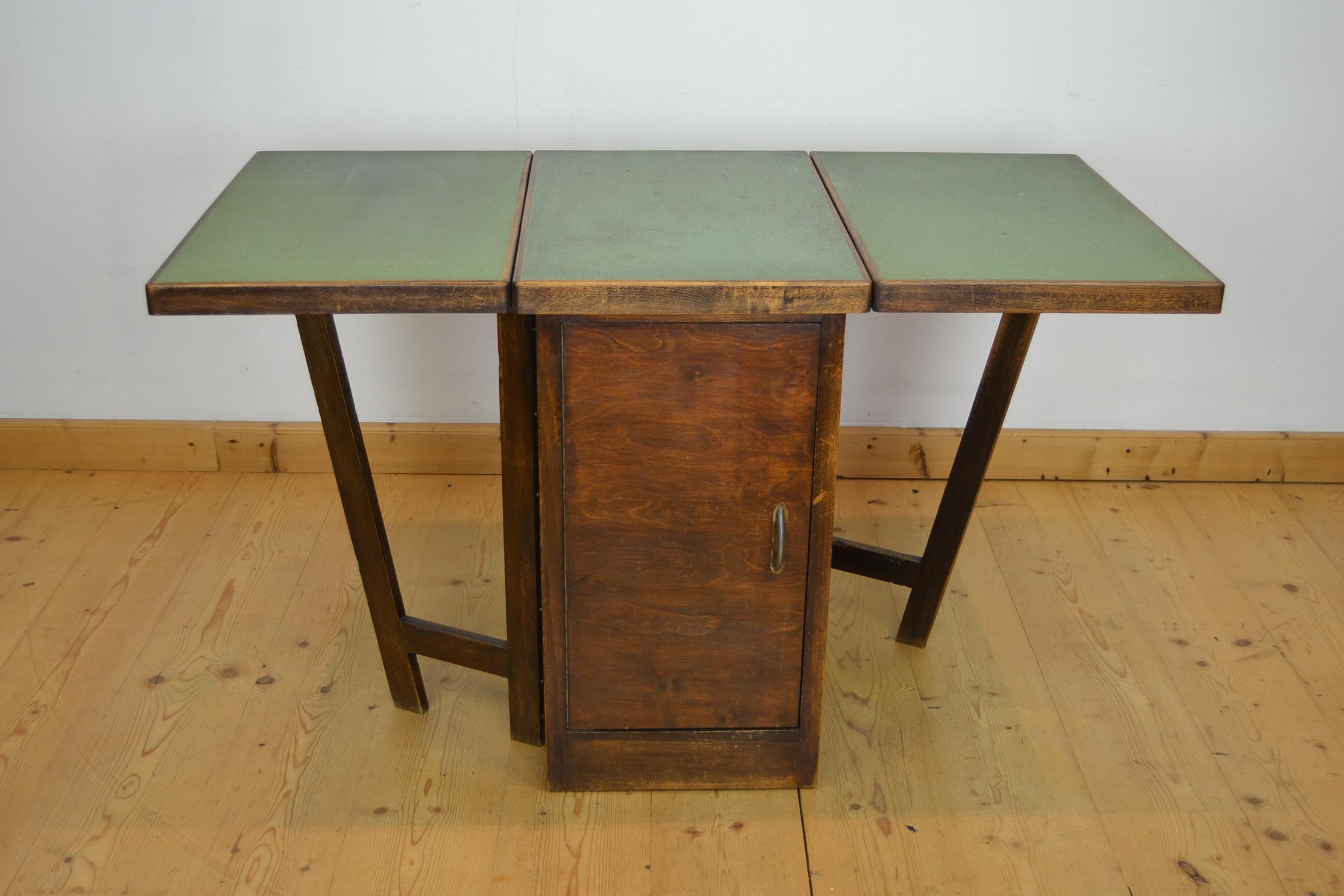 Industrial Drop Leaf Table, Work Table or Console Table For Sale 3
