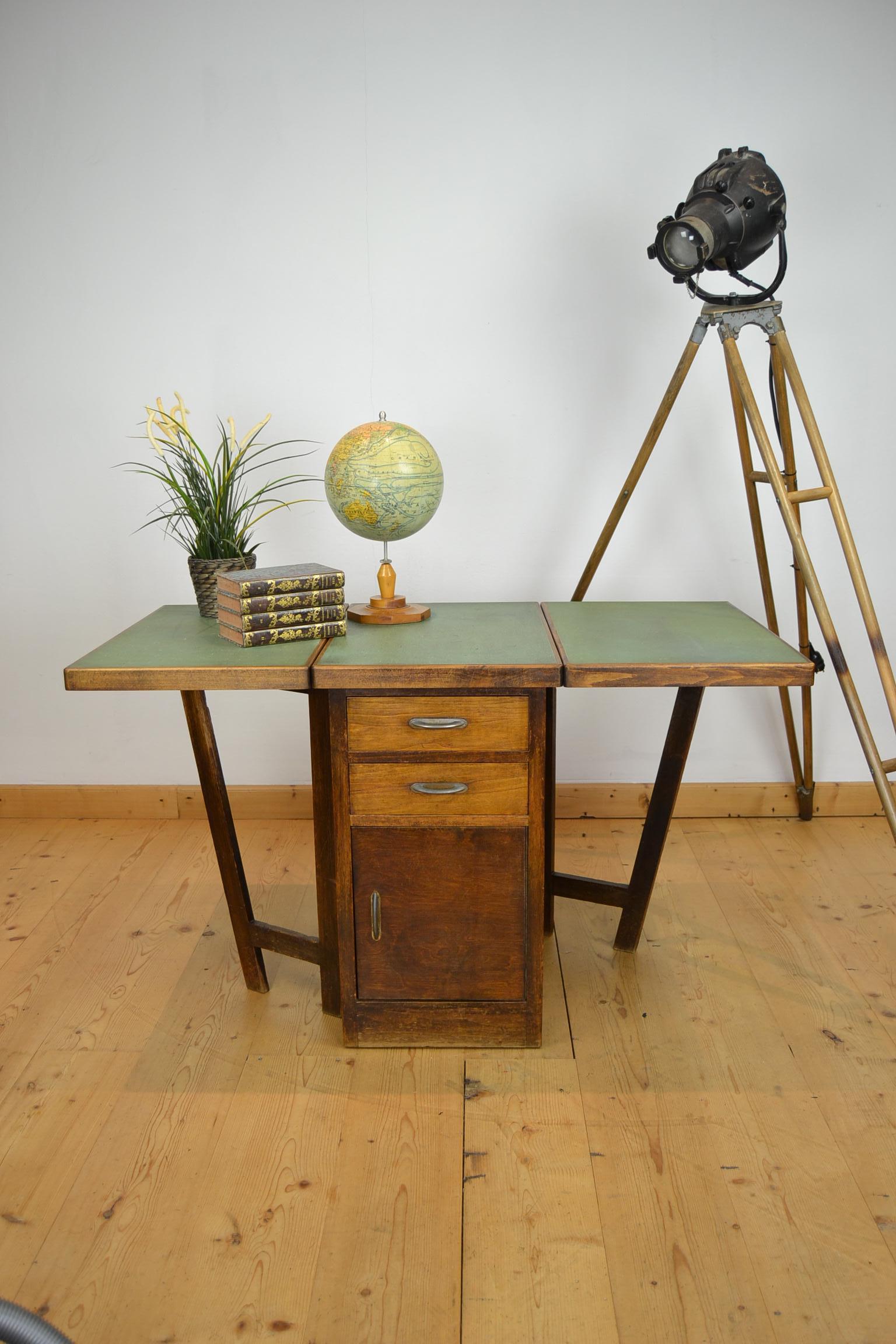 Industrial Drop Leaf Table, Work Table or Console Table For Sale 10