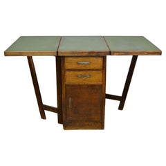 Industrial Drop Leaf Table, Work Table or Console Table