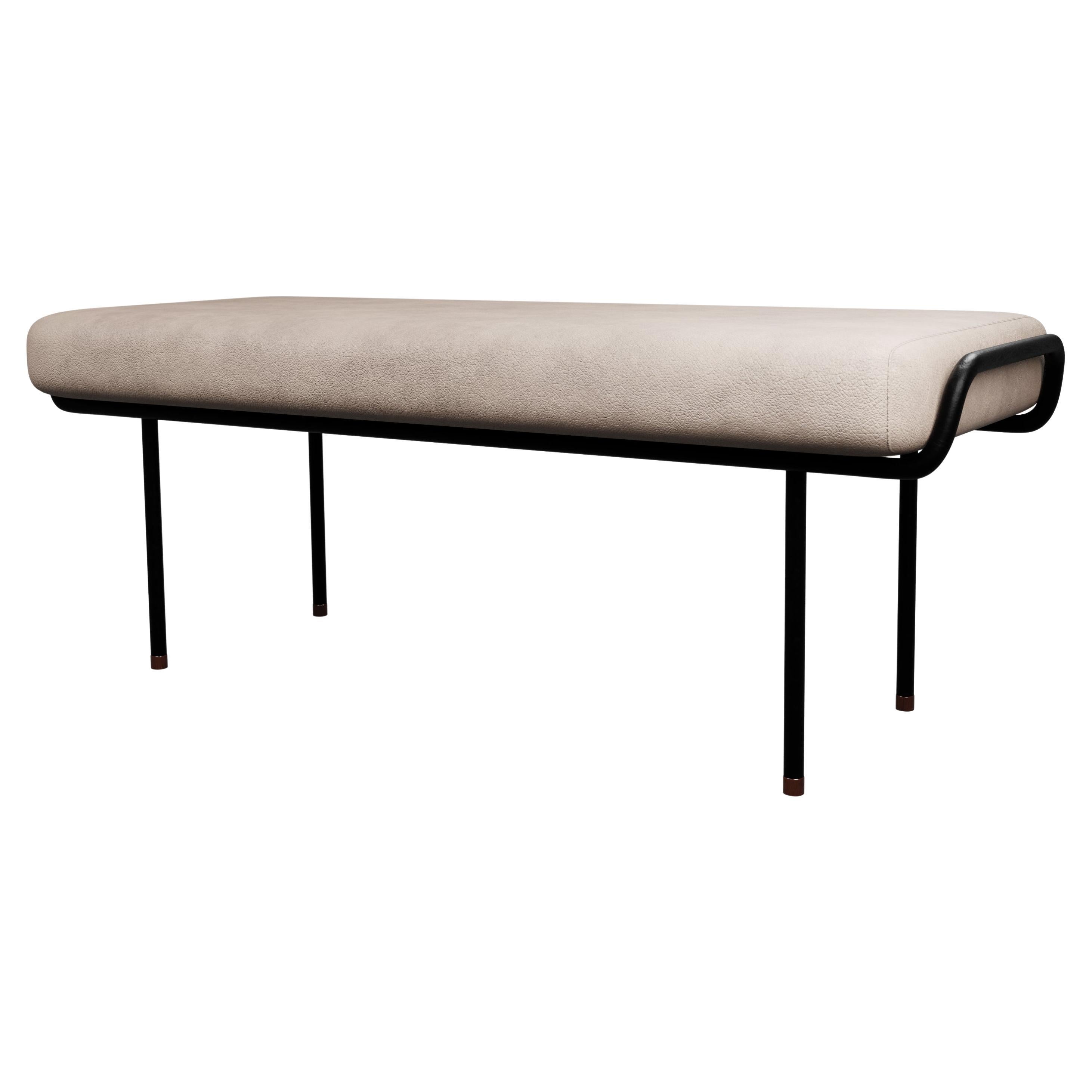 Industrial DUV Bench Cream leather handcrafted by Murmurio