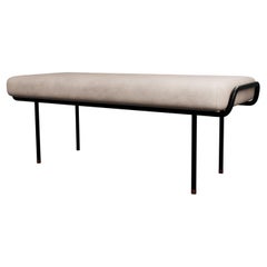 Banc industriel DUV en cuir crème fabriqué à la main par Murmurio