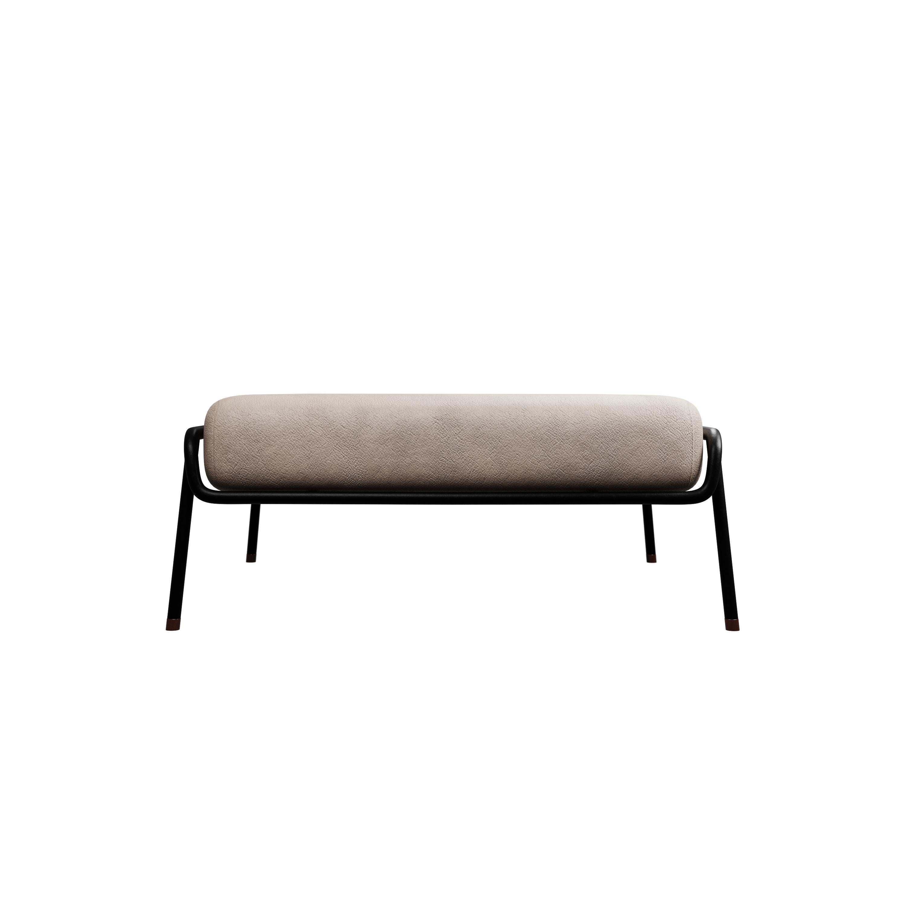 The DUV Ottoman is more than just a piece of furniture; it’s a harmonious blend of industrial strength and natural beauty. The iron structure provides exceptional durability and stability, making it a reliable choice for various settings. The