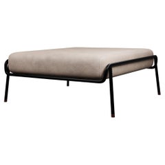 Industrial DUV Ottoman 2 Cream leather handcrafted by Murmurio
