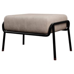 Industrial DUV Ottoman Cream leather handcrafted by Murmurio