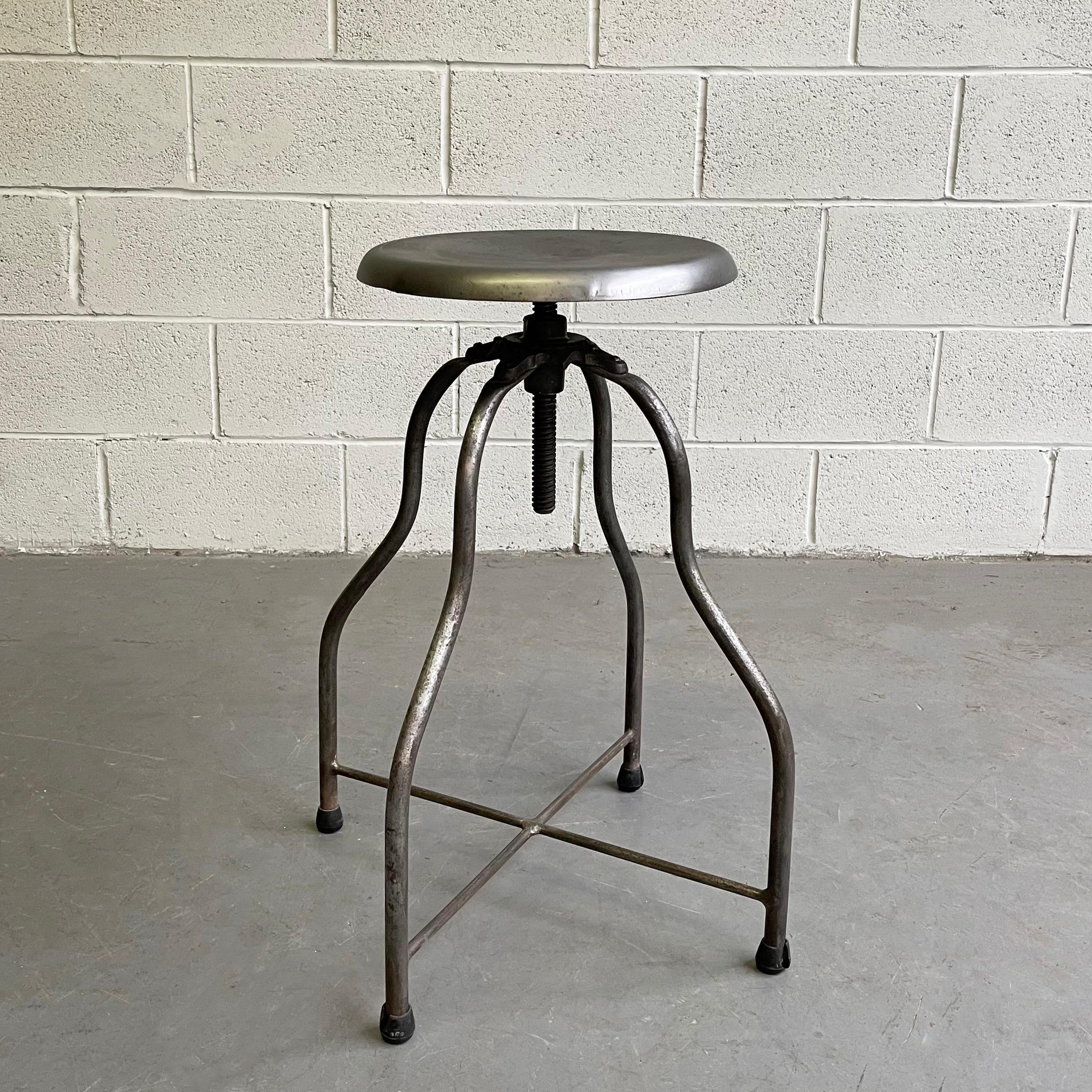 Industrial Early 20th Century Apothecary Swivel Stool In Good Condition For Sale In Brooklyn, NY