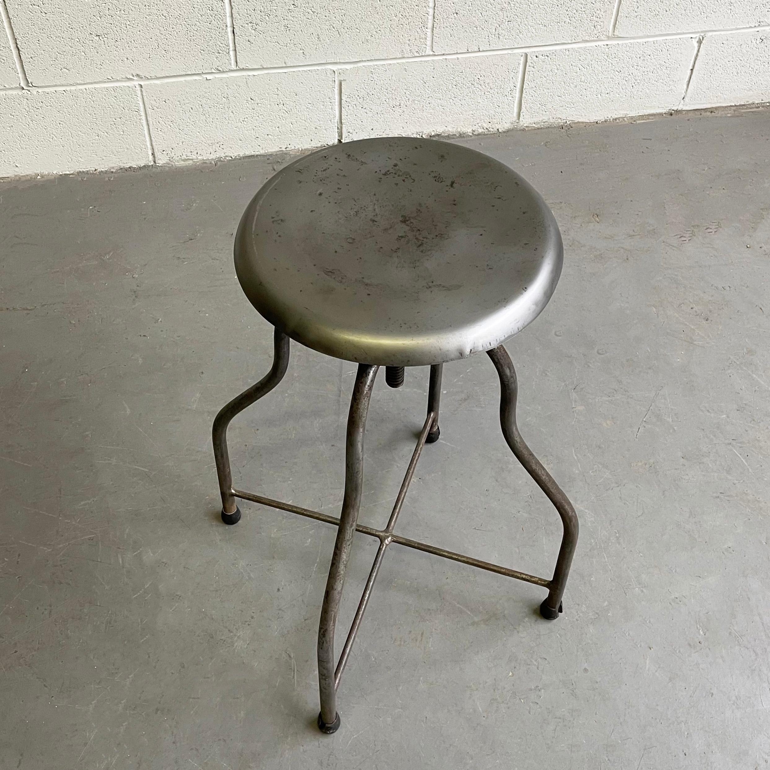 Steel Industrial Early 20th Century Apothecary Swivel Stool For Sale