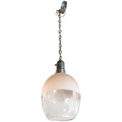 Antique Industrial Early Railroad Station Two-Tone Pendant Light