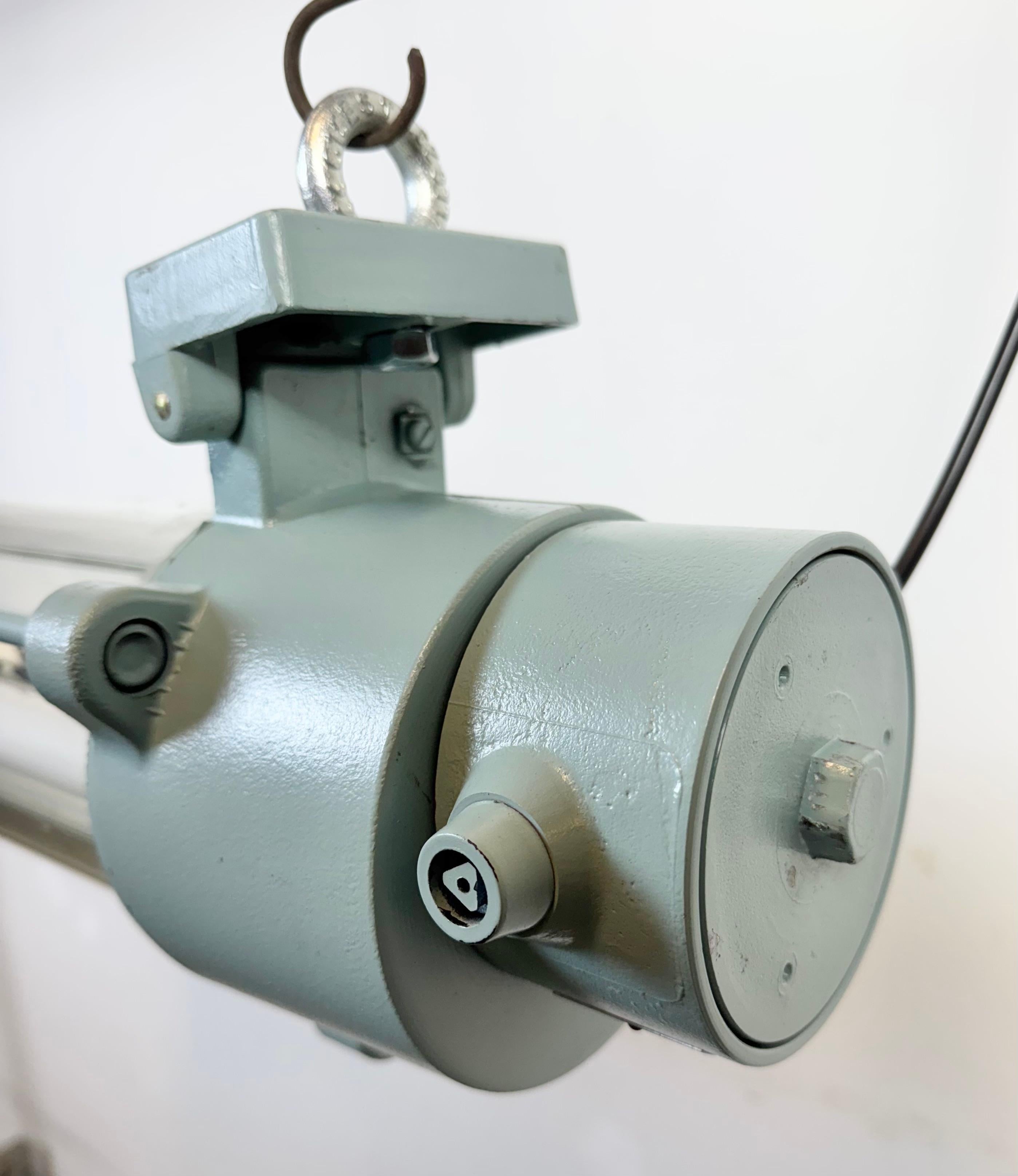 Industrial East German Fluorescent Tube Light From Leuchtenbau Wittenberg, 1980s For Sale 5