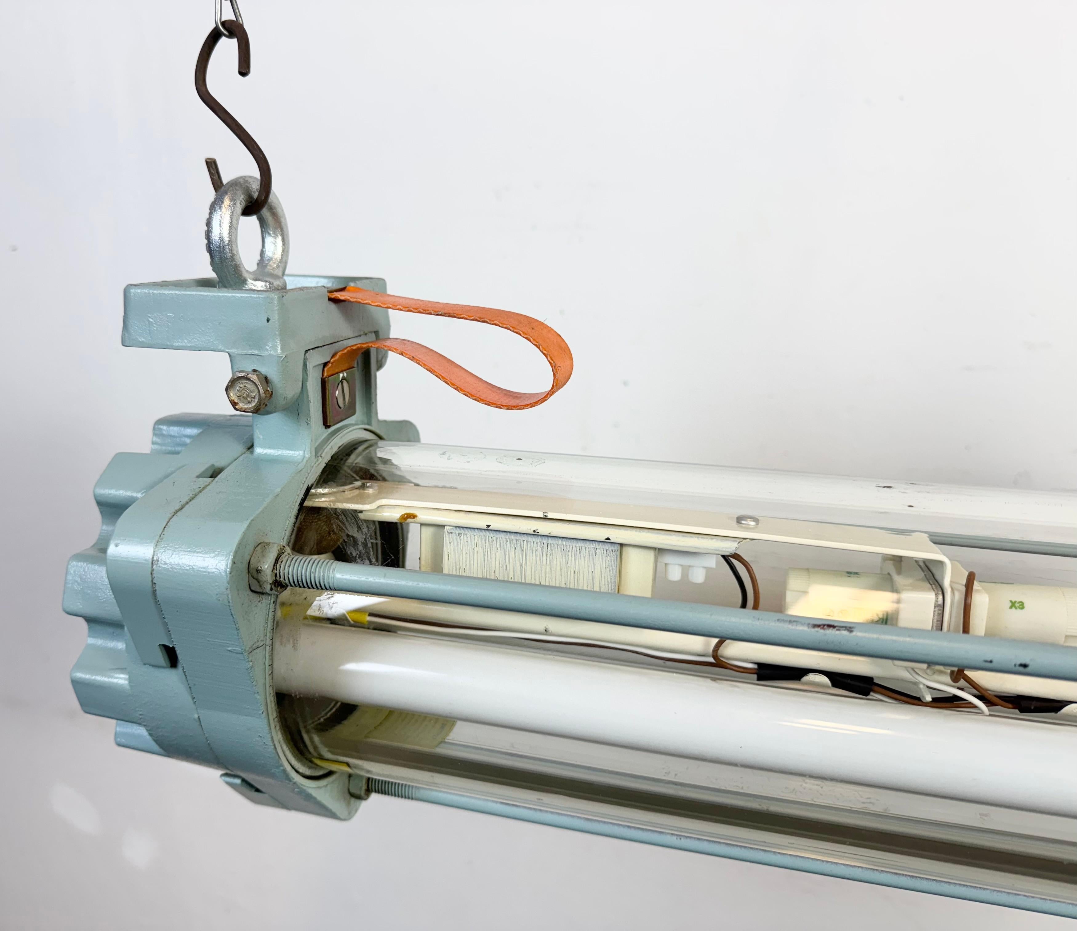 Late 20th Century Industrial East German Fluorescent Tube Light From Leuchtenbau Wittenberg, 1980s For Sale
