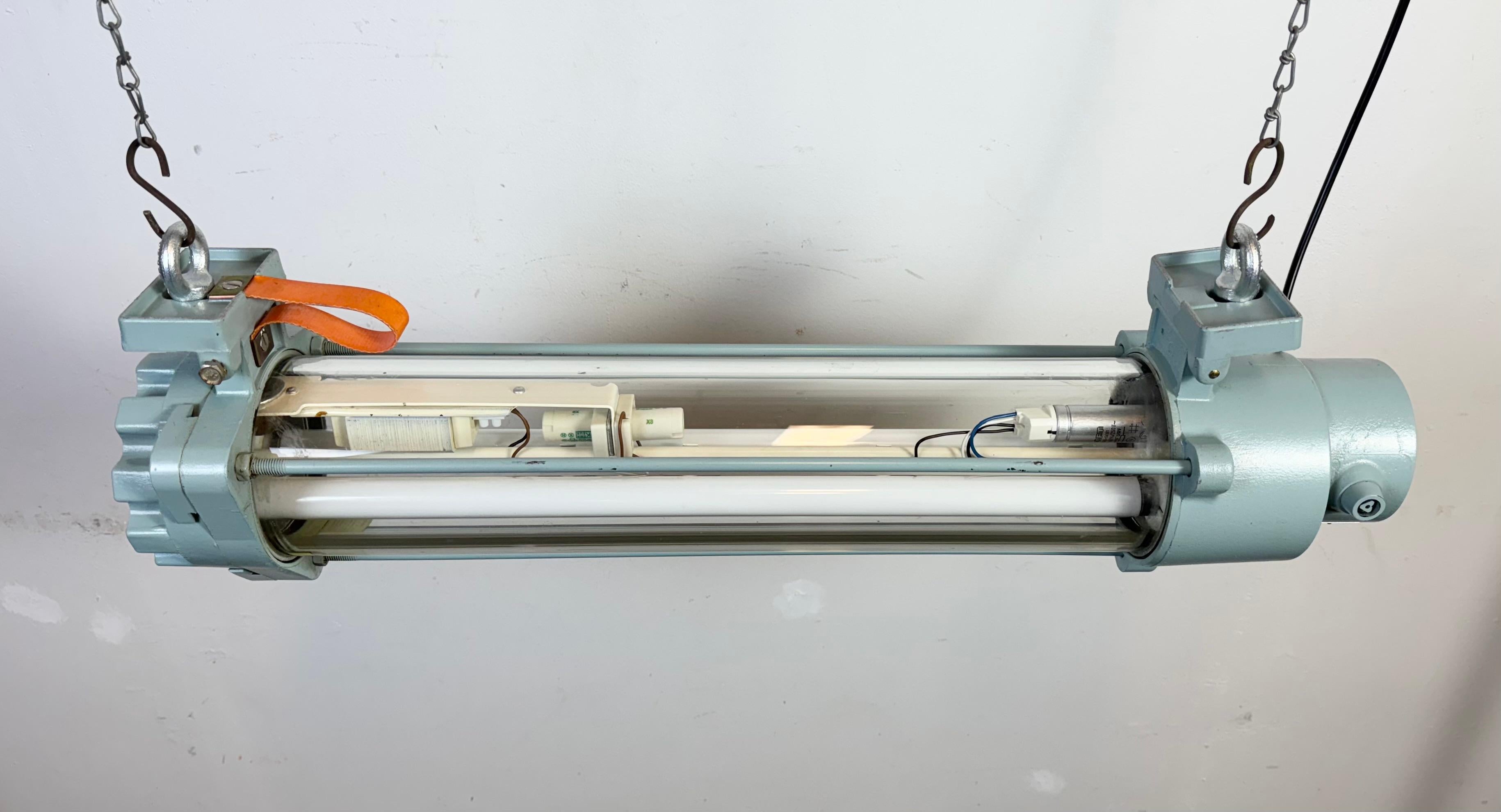 Industrial East German Fluorescent Tube Light From Leuchtenbau Wittenberg, 1980s For Sale 1