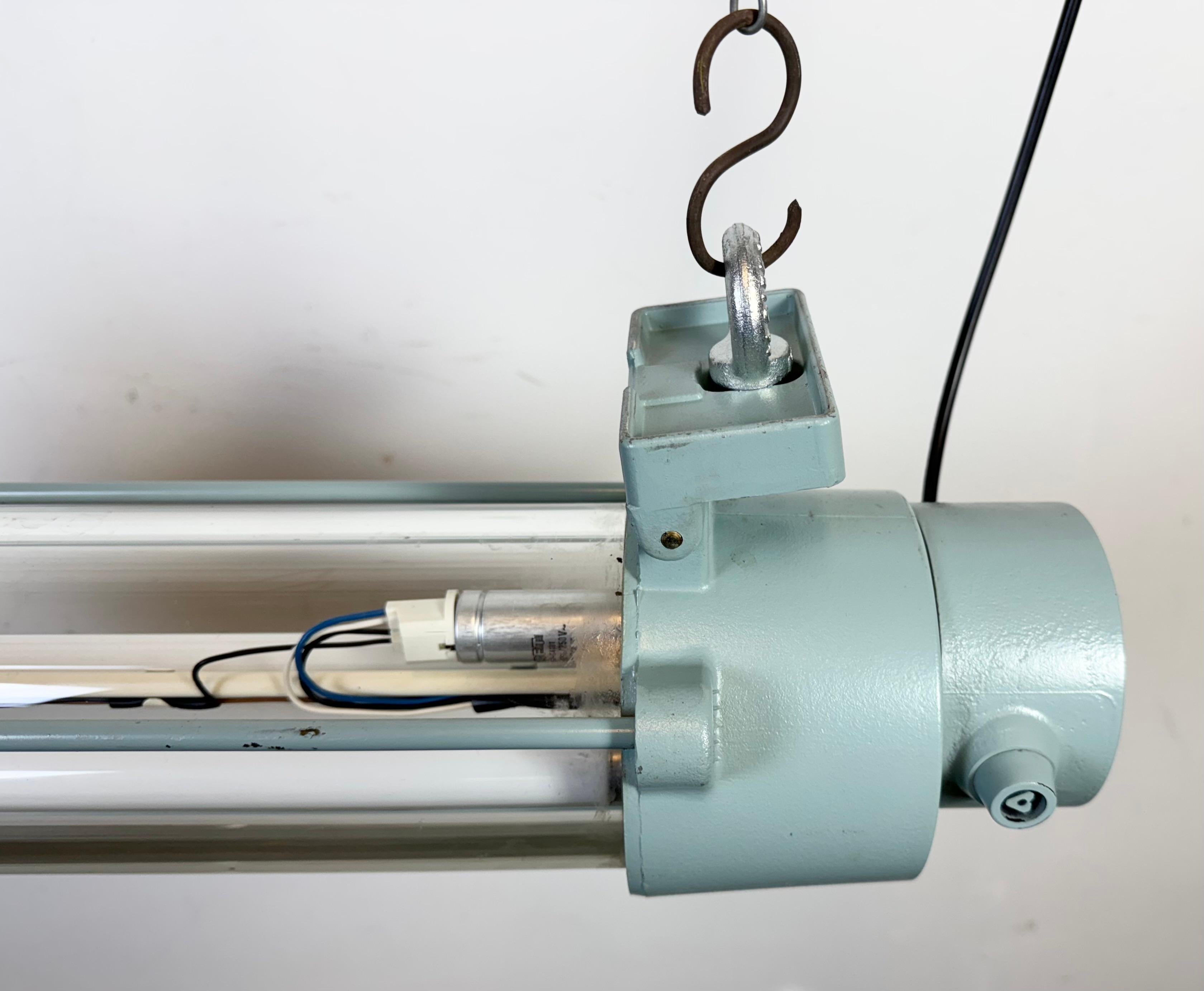 Industrial East German Fluorescent Tube Light From Leuchtenbau Wittenberg, 1980s For Sale 2