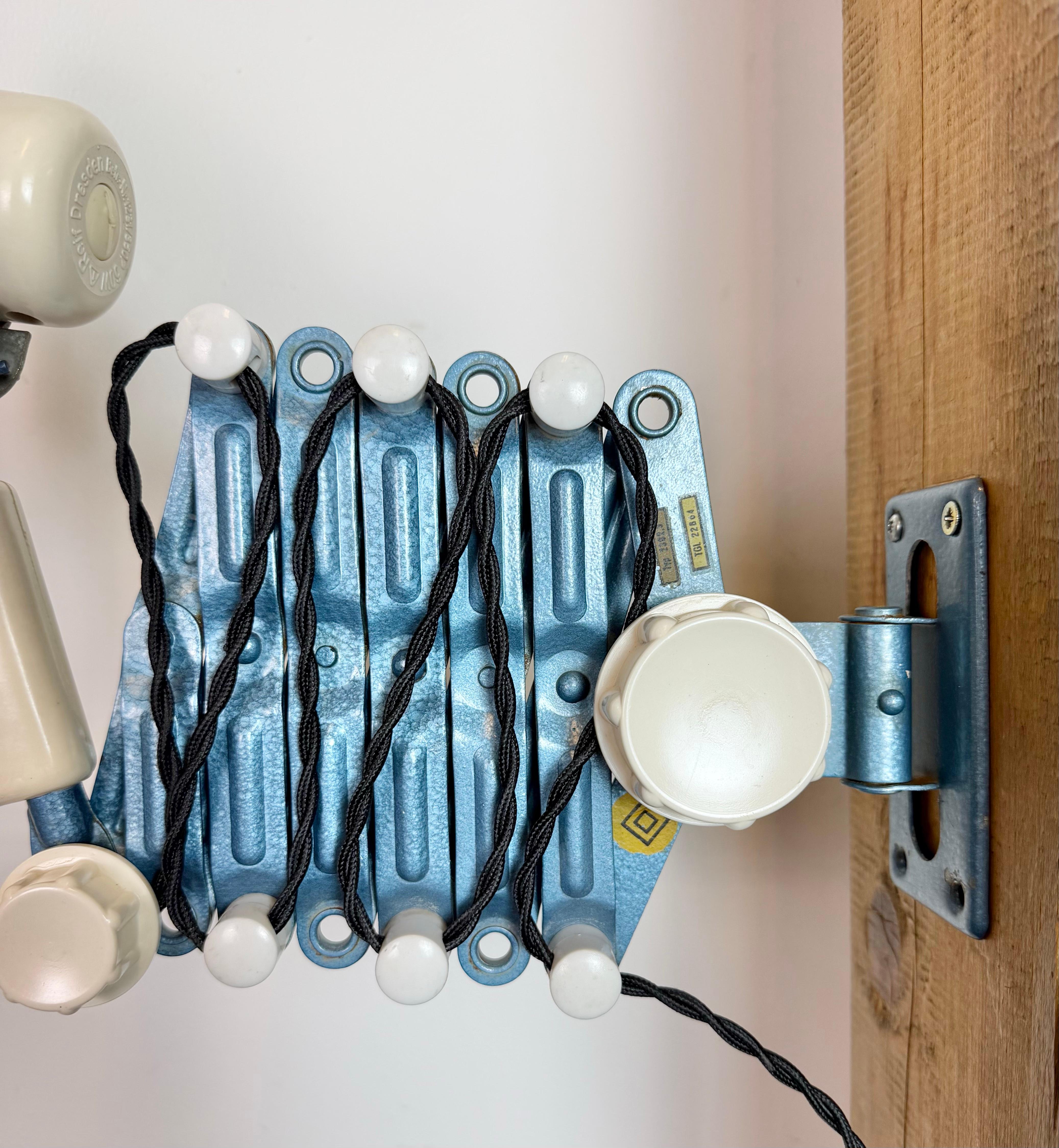 Lampada a forbice industriale della Germania dell'Est di Reif Dresden, anni '50 in vendita 3