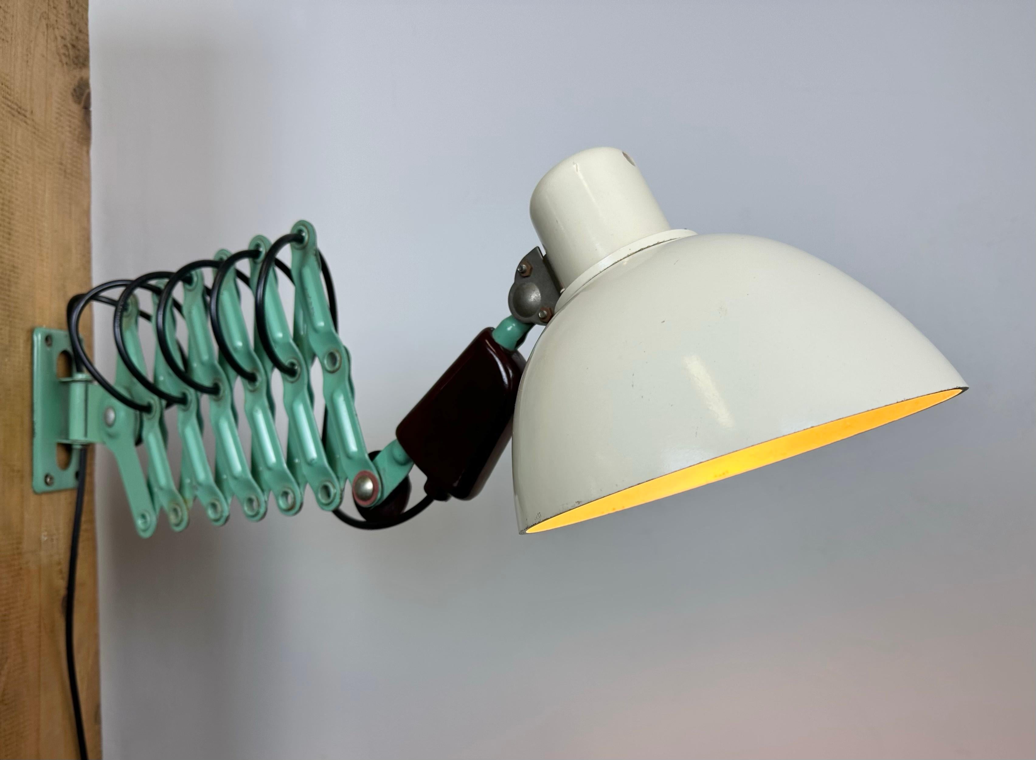Industrial East German Scissor Lamp from VEB Zweckleuchtenbau Dresden, 1950s 7