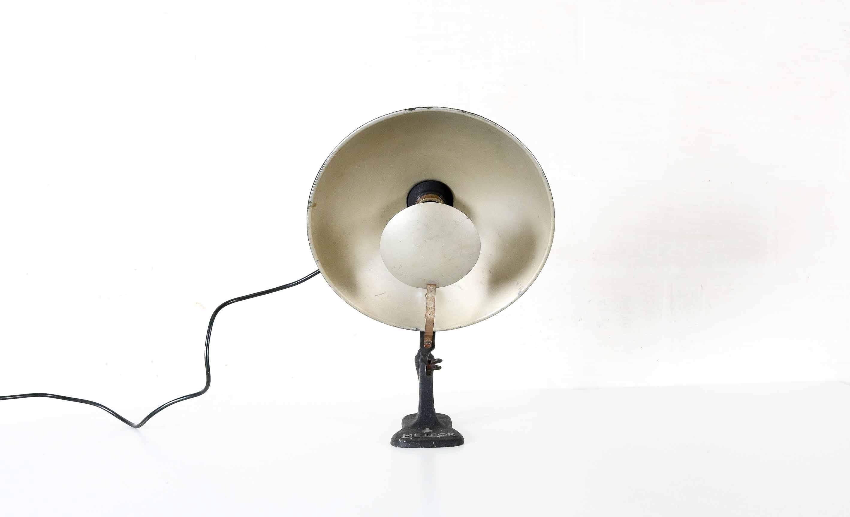 Belgian Industrial Eclipse Table Lamp For Sale