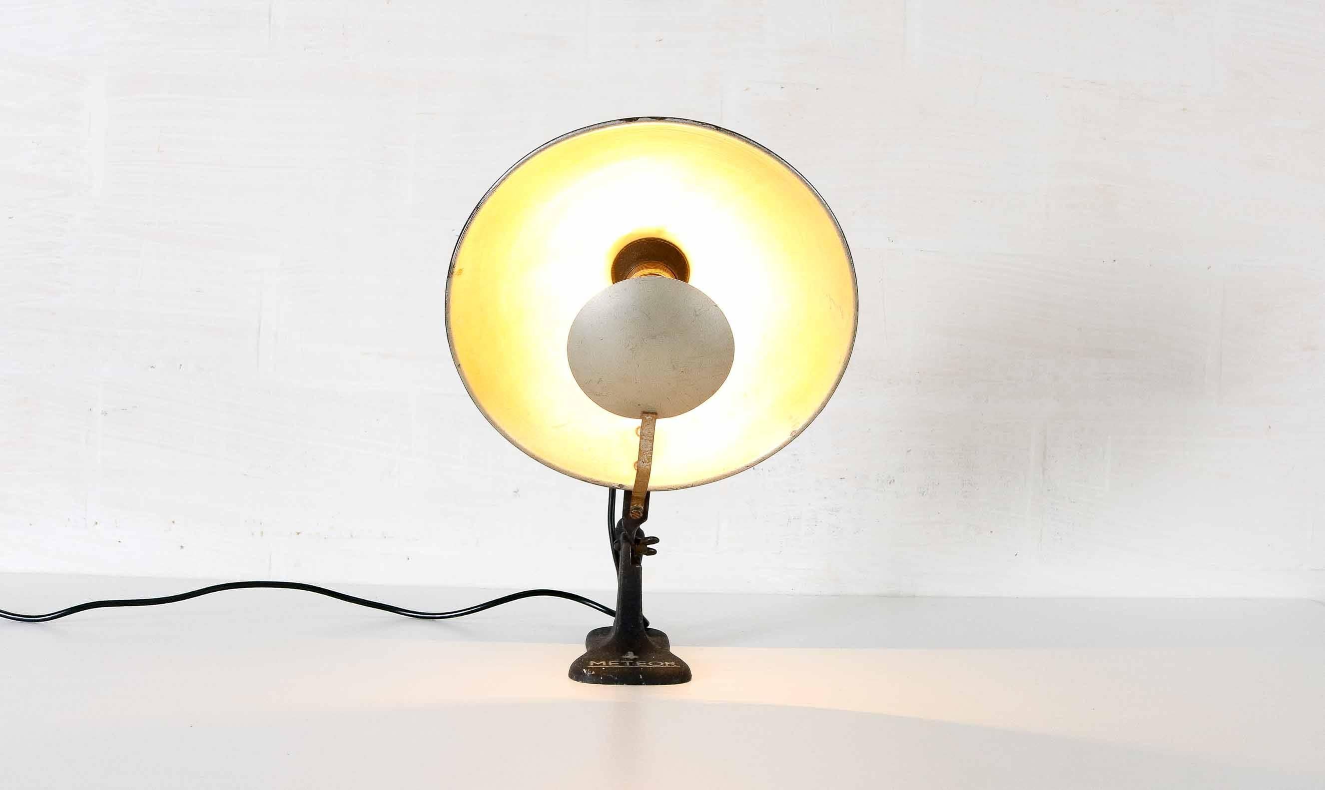 Early 20th Century Industrial Eclipse Table Lamp For Sale