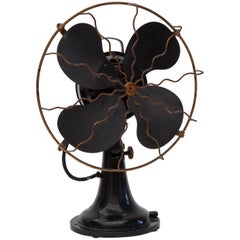 Ventilador Eléctrico Industrial Negro Diseño Holandés, Años 30