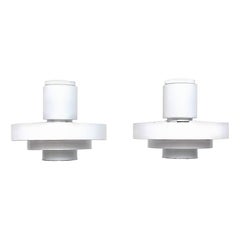 Plafones industriales de metal esmaltado blanco y cristal opalino