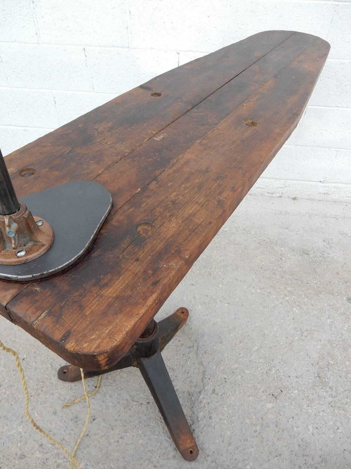 Industrial Era Cantilevered Work Table with Avant Garde Inspection Lamp 2