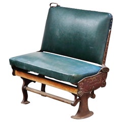 Industrial Era Cast Iron Brooklyn Trolley Reversible Settee Bench, circa 1910