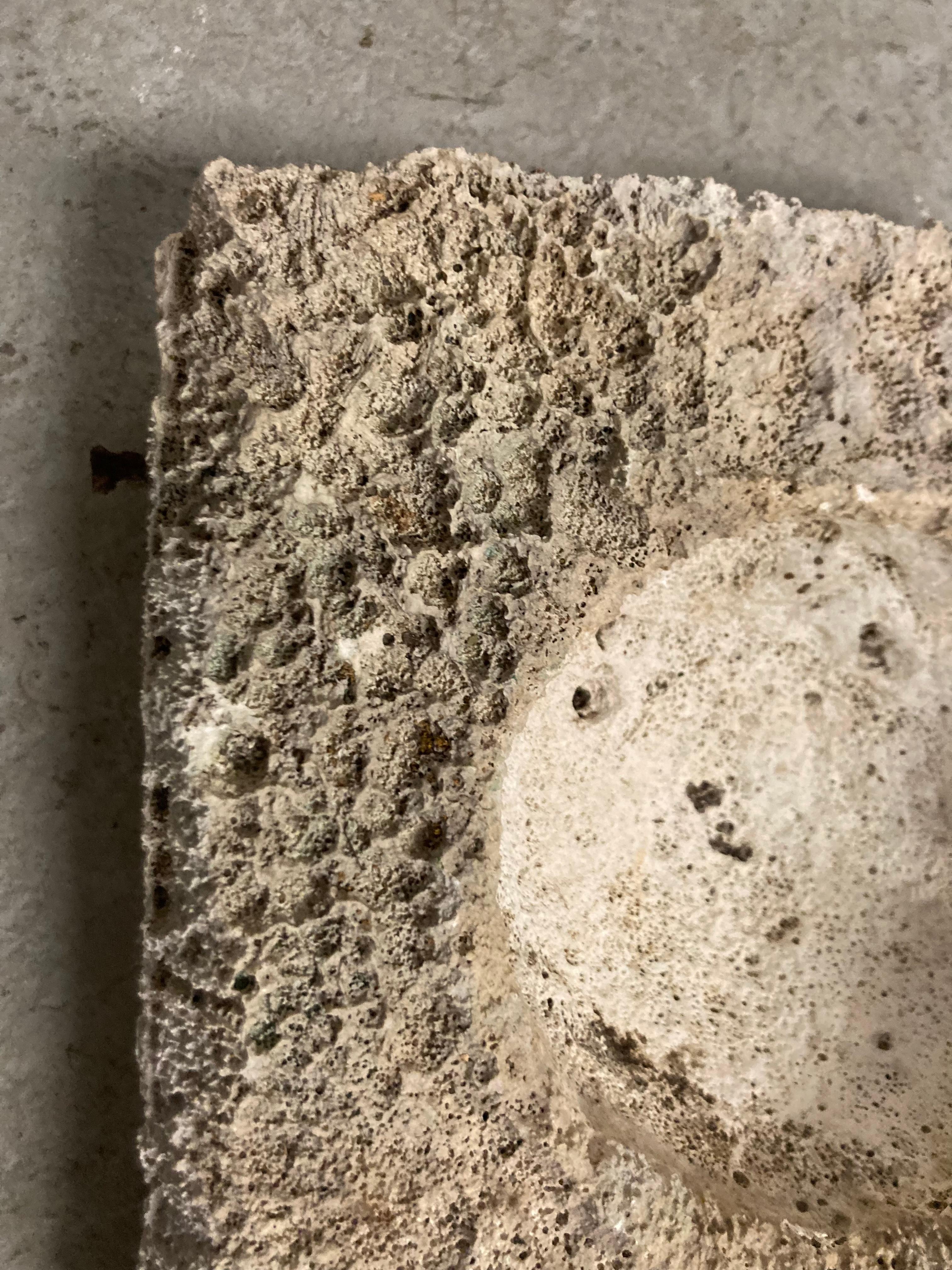Industrial Era Cast Stone Mould Element Used as an Ikebana Tray For Sale 4