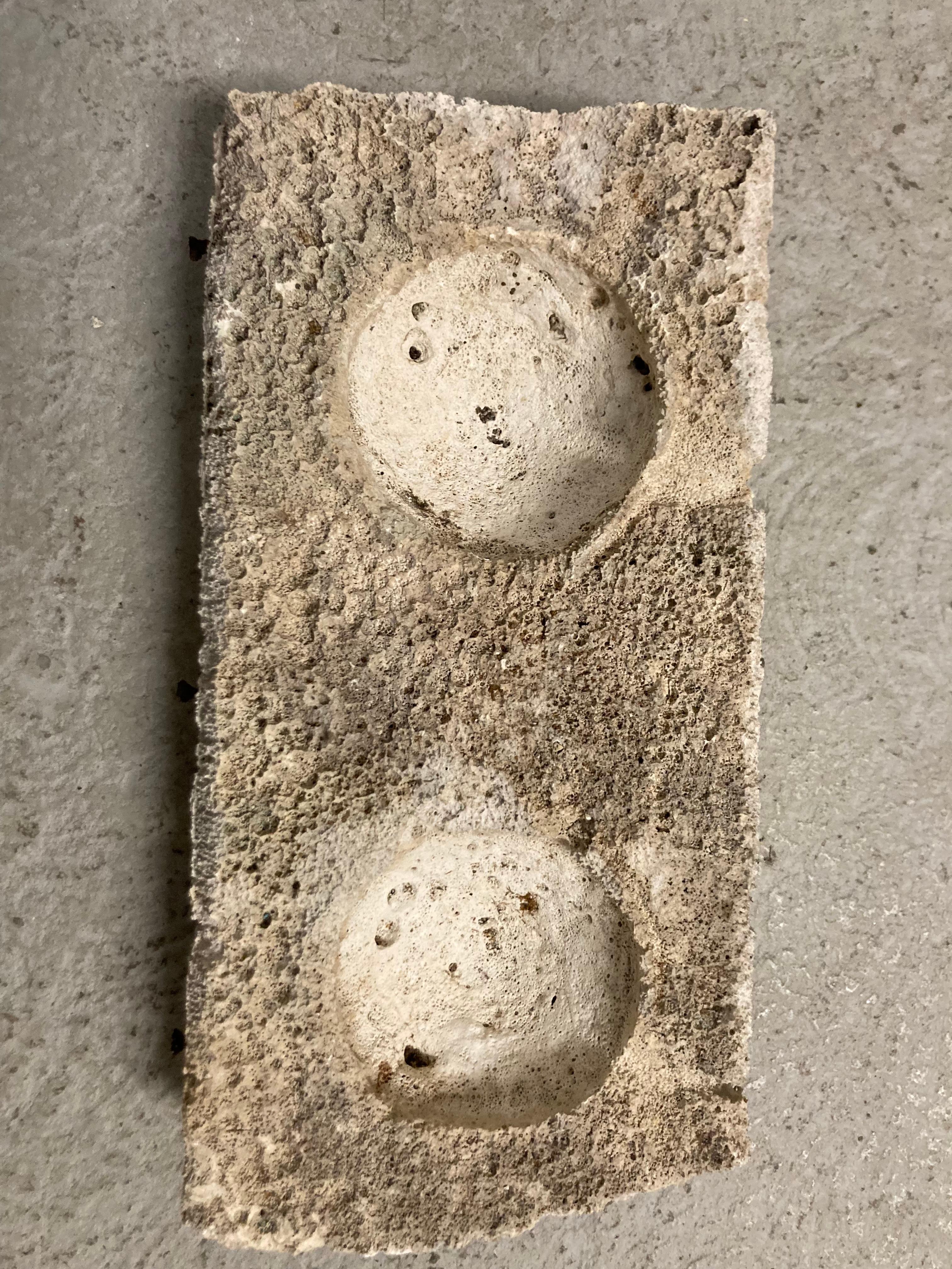 Mid-20th Century Industrial Era Cast Stone Mould Element Used as an Ikebana Tray For Sale